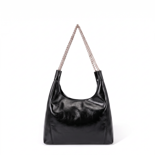 Sac hobo BEATRIZ noir, vue de face