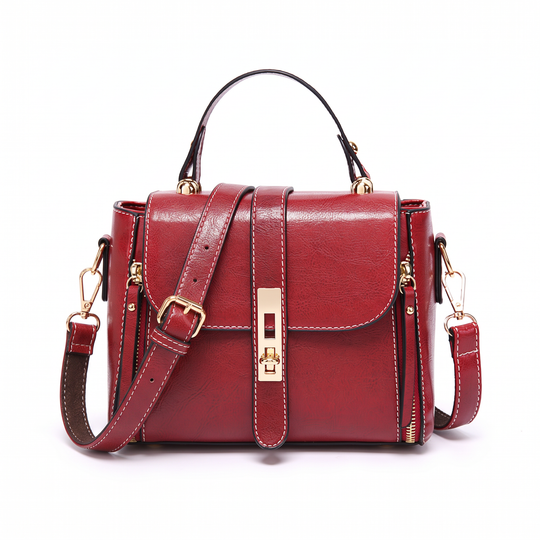 Sac CAMILA rouge bordeaux, vue de face