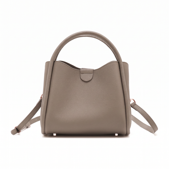 Sac CLARA gris en cuir, vue de face