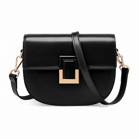 Sac LARA noir en cuir, vue de face