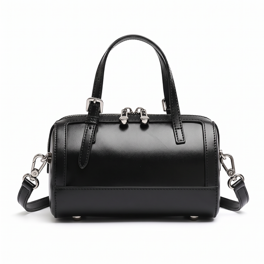 Sac MARGAUX noir en cuir, vue de face