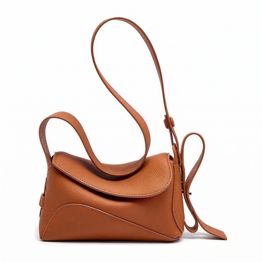 Sac NINA camel en cuir, vue de face