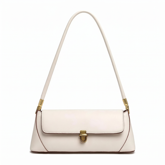 Sac SOFIA blanc en cuir, vue de face