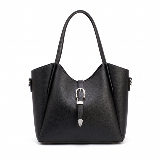 Sac cabas GIULIA noir, vue de face
