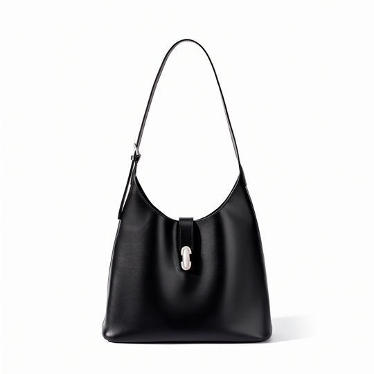 Sac hobo CARMEN noir, vue de face