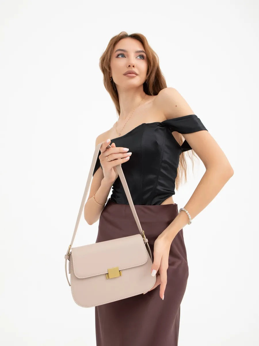 Sac ELENA beige – photo portée