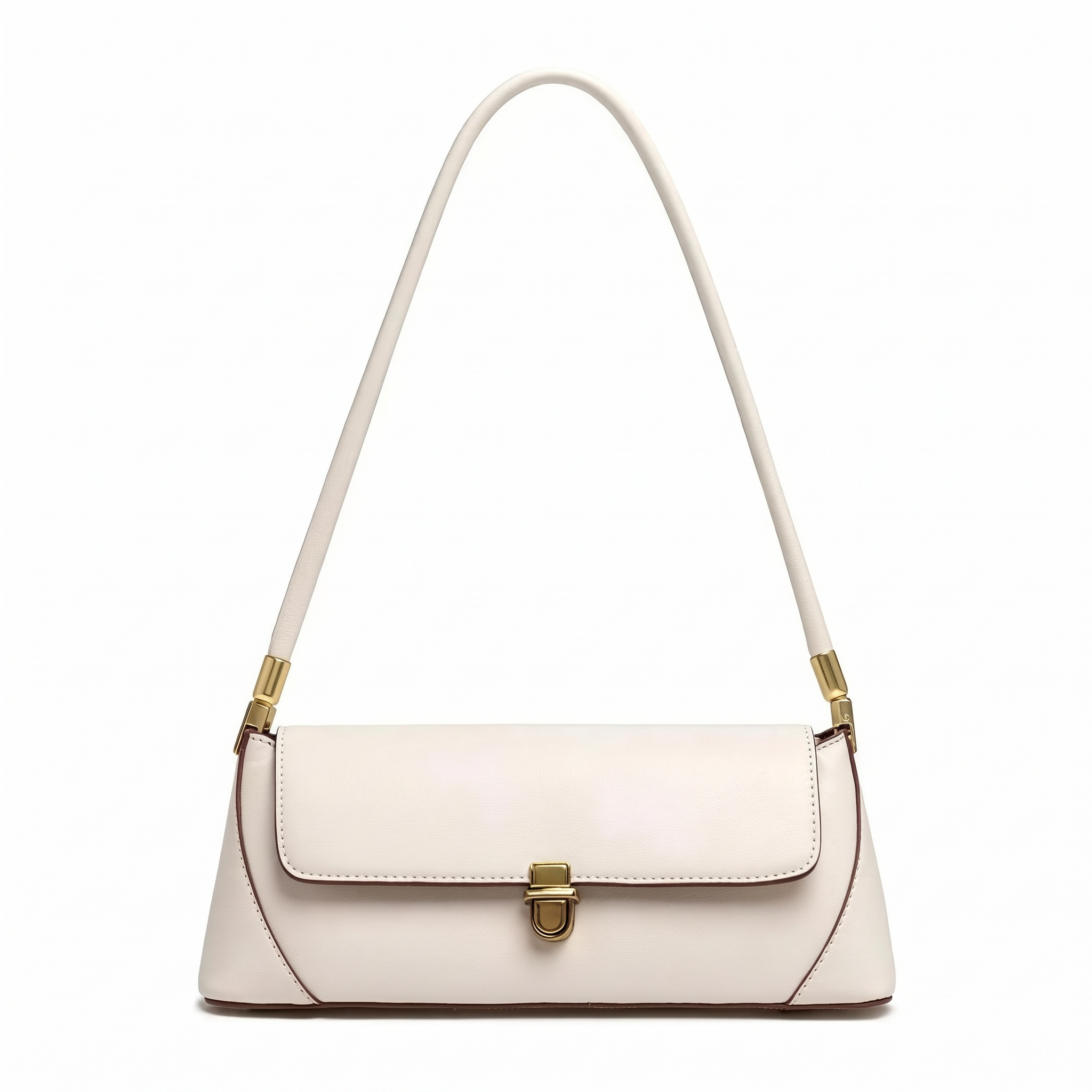 Sac AGATHE blanc en cuir, vue de face
