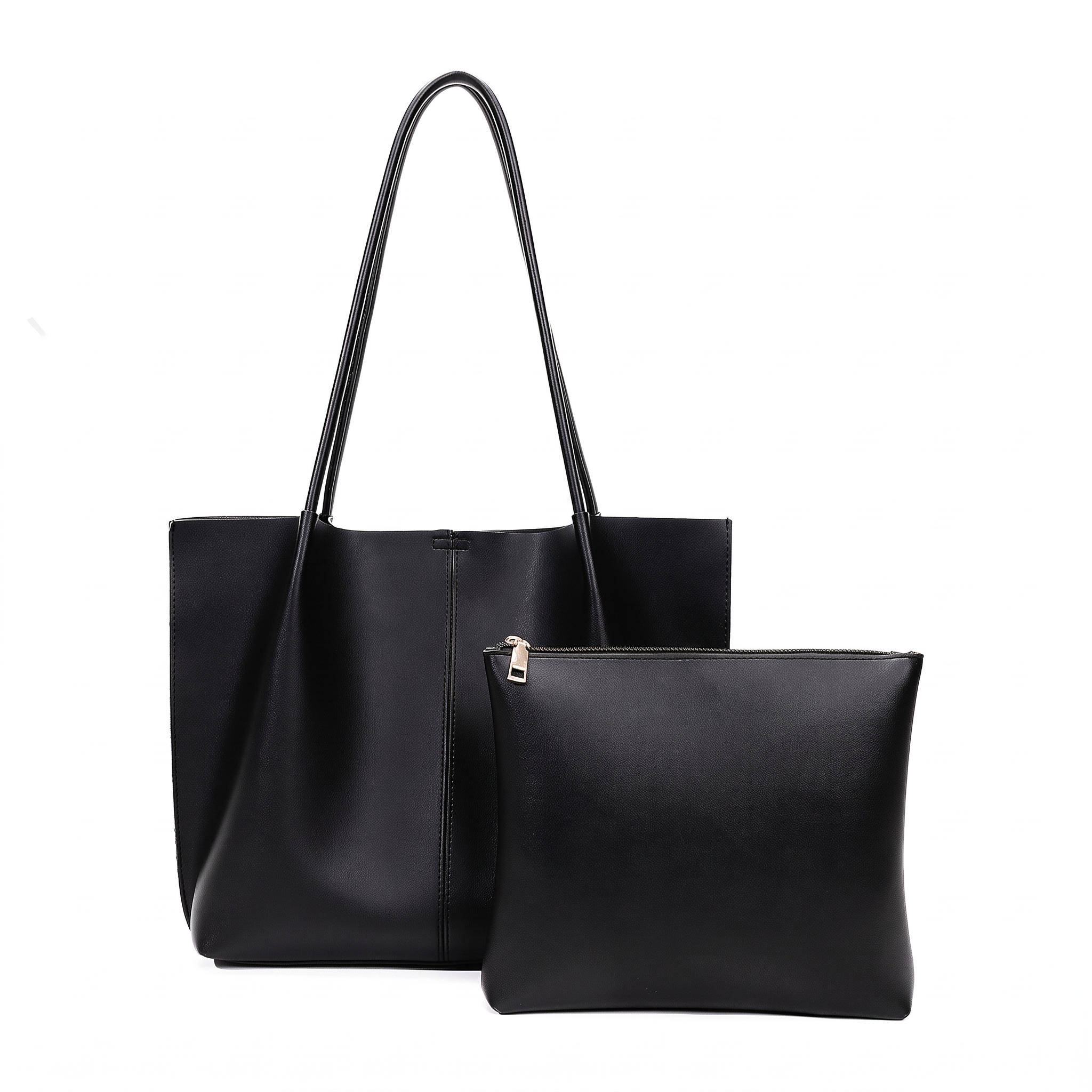 Sac ARIA noir en cuir, vue de face