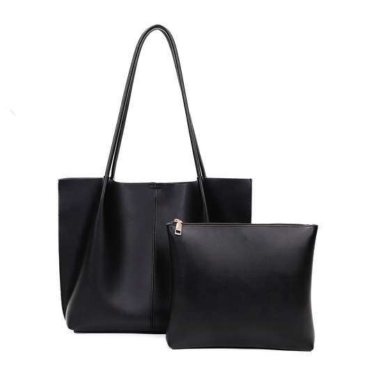 Sac ARIA noir en cuir, vue de face