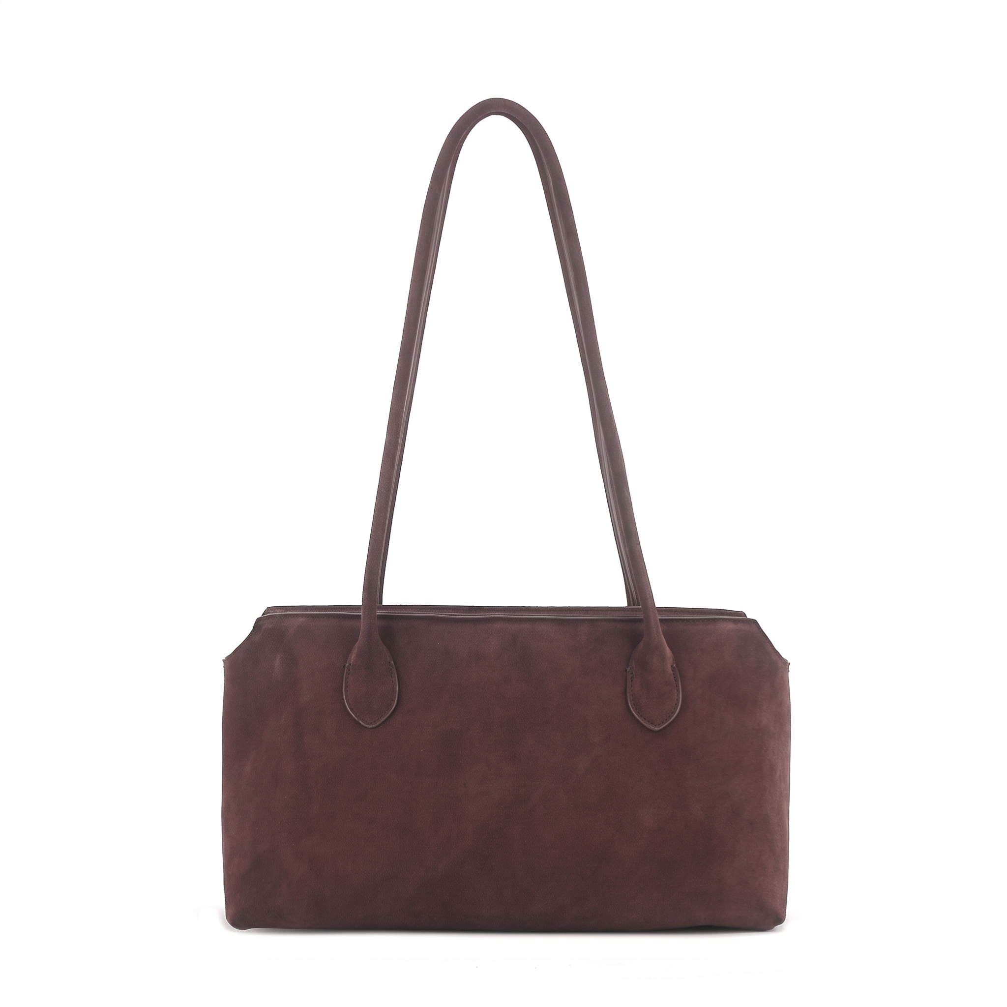 Sac AVA marron foncé cuir suédé, vue de face