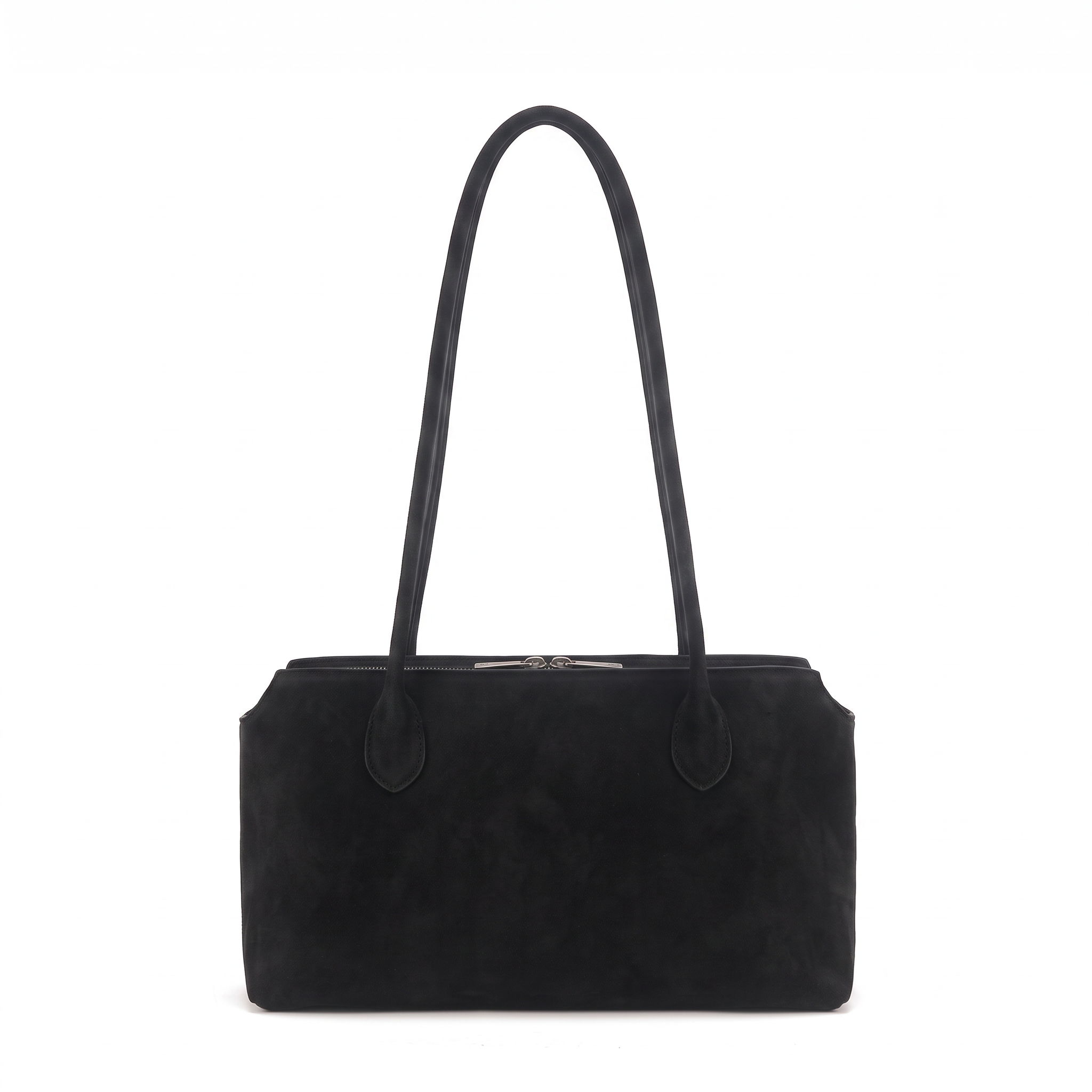 Sac AVA noir en cuir suédé, vue de face