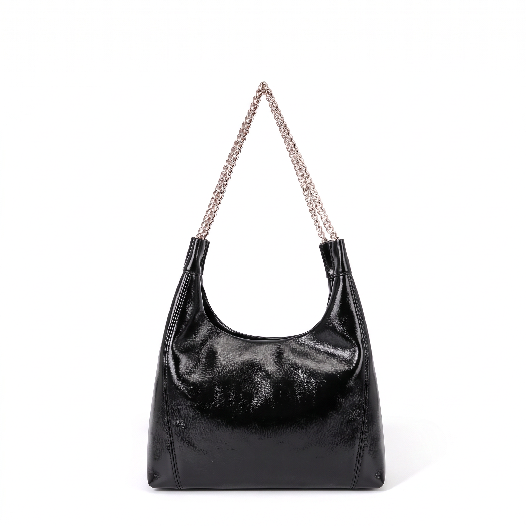Sac hobo BEATRIZ noir, vue de face