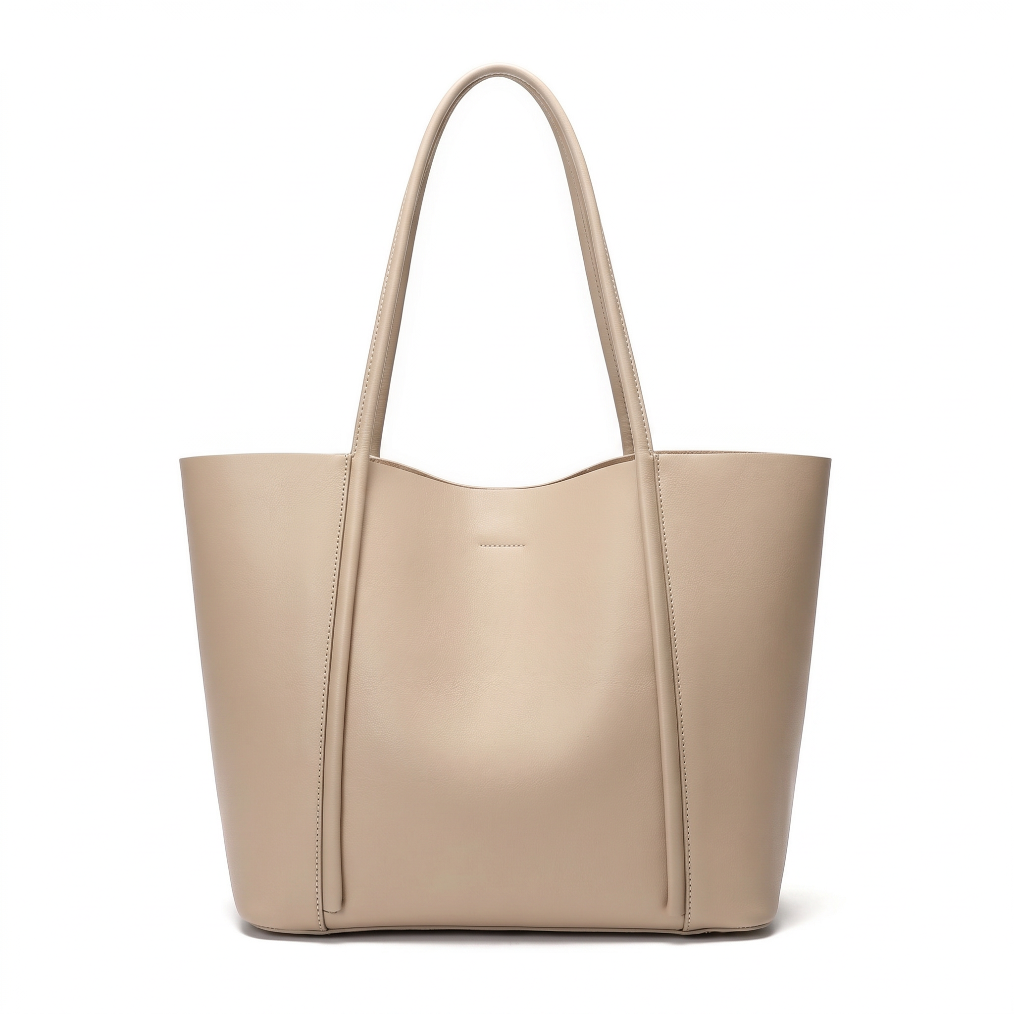 Sac CAMEO L marron clair en cuir, vue de face