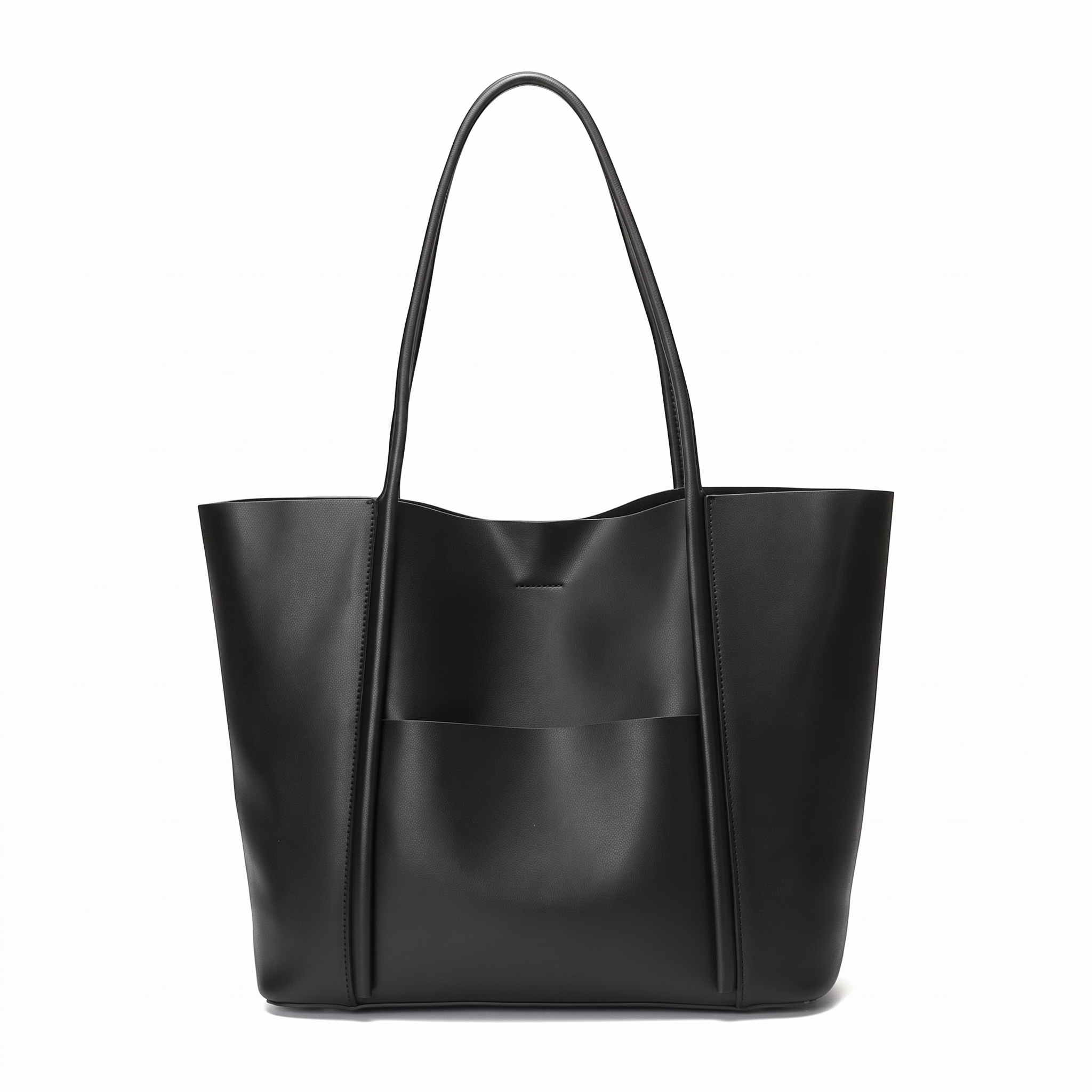 Sac CAMEO L noir en cuir, vue de face