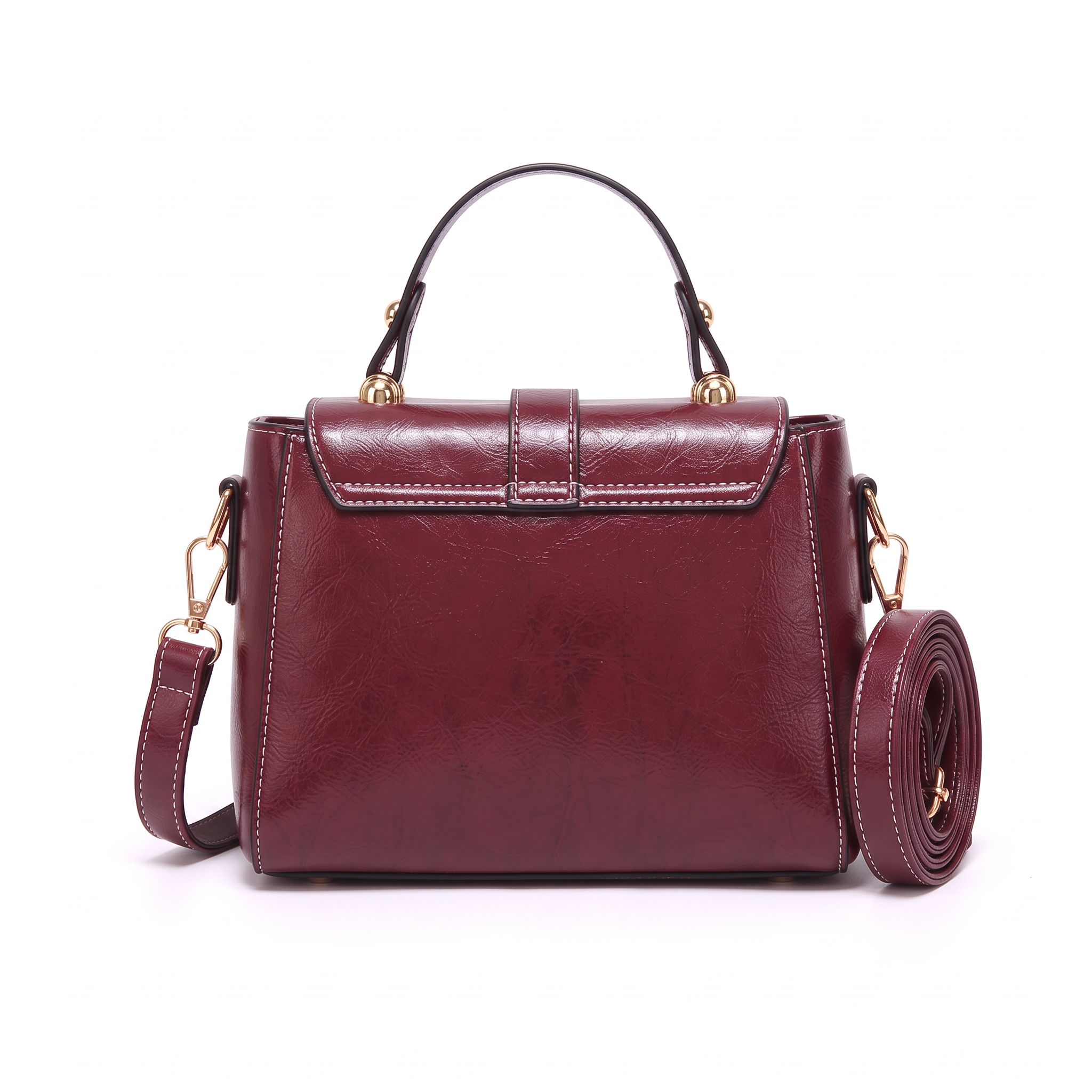 Sac CAMILA rouge bordeaux, vue de dos