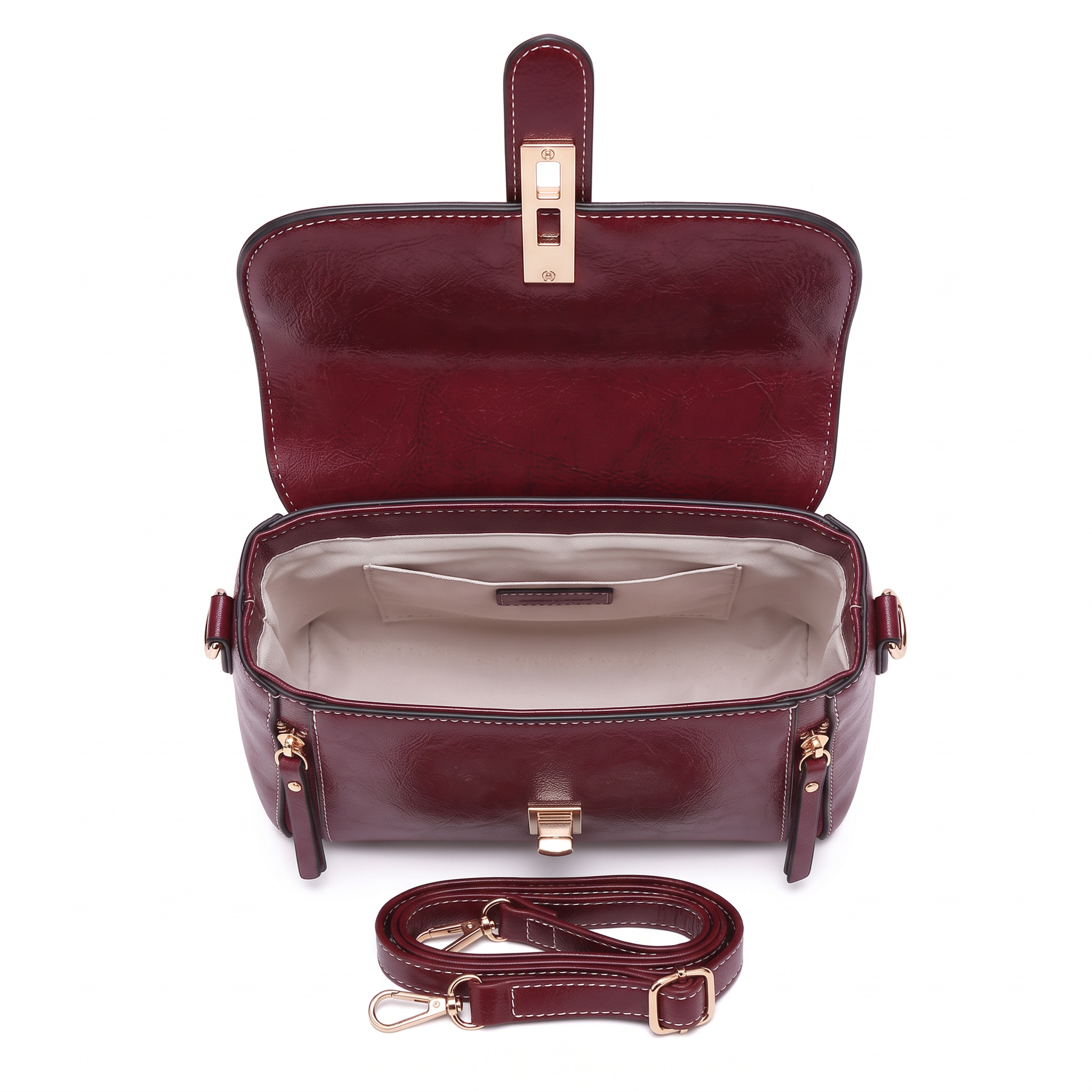 Sac CAMILA rouge bordeaux, intérieur