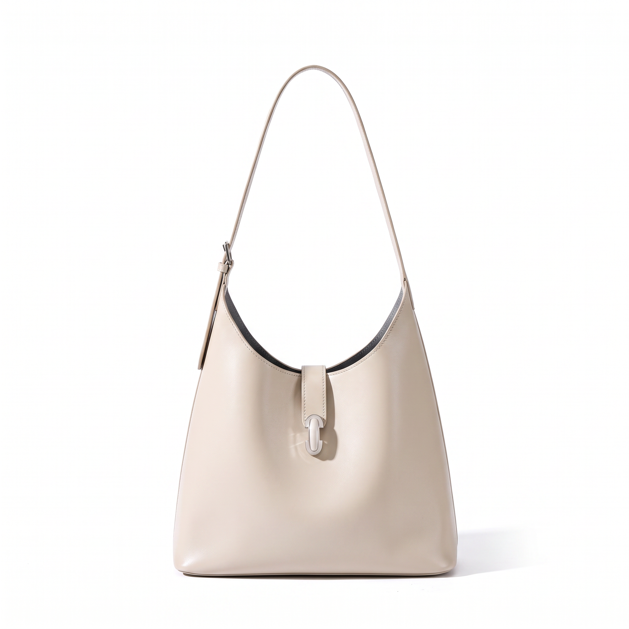 Sac hobo CARMEN beige, vue de face