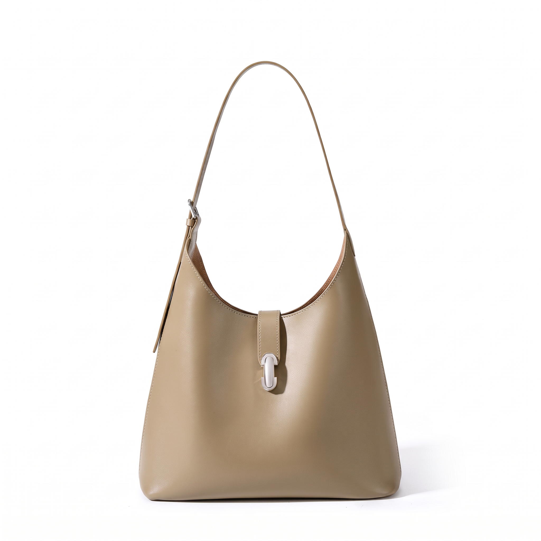 Sac hobo CARMEN taupe, vue de face
