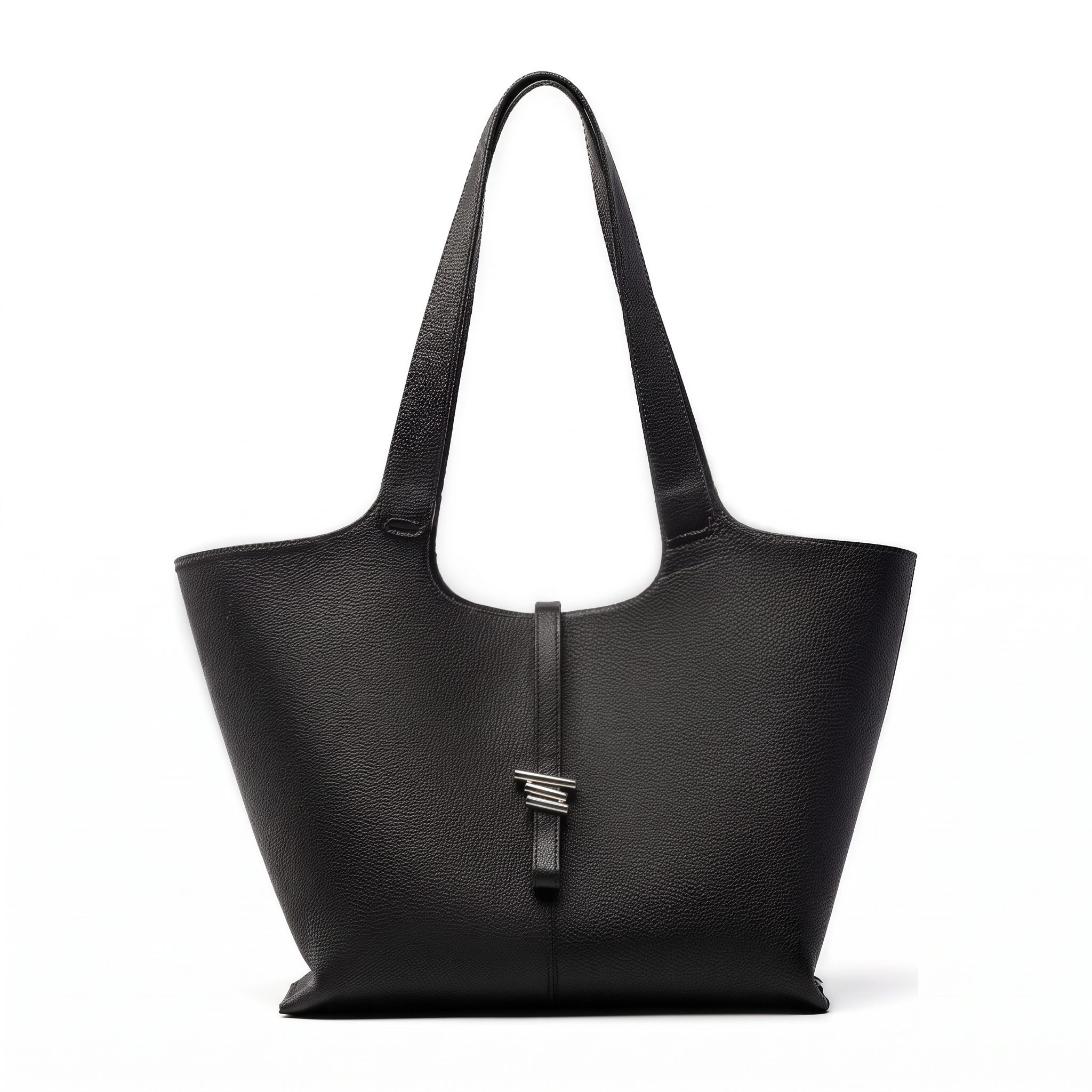 Sac CÉLESTE noir en cuir, vue de face