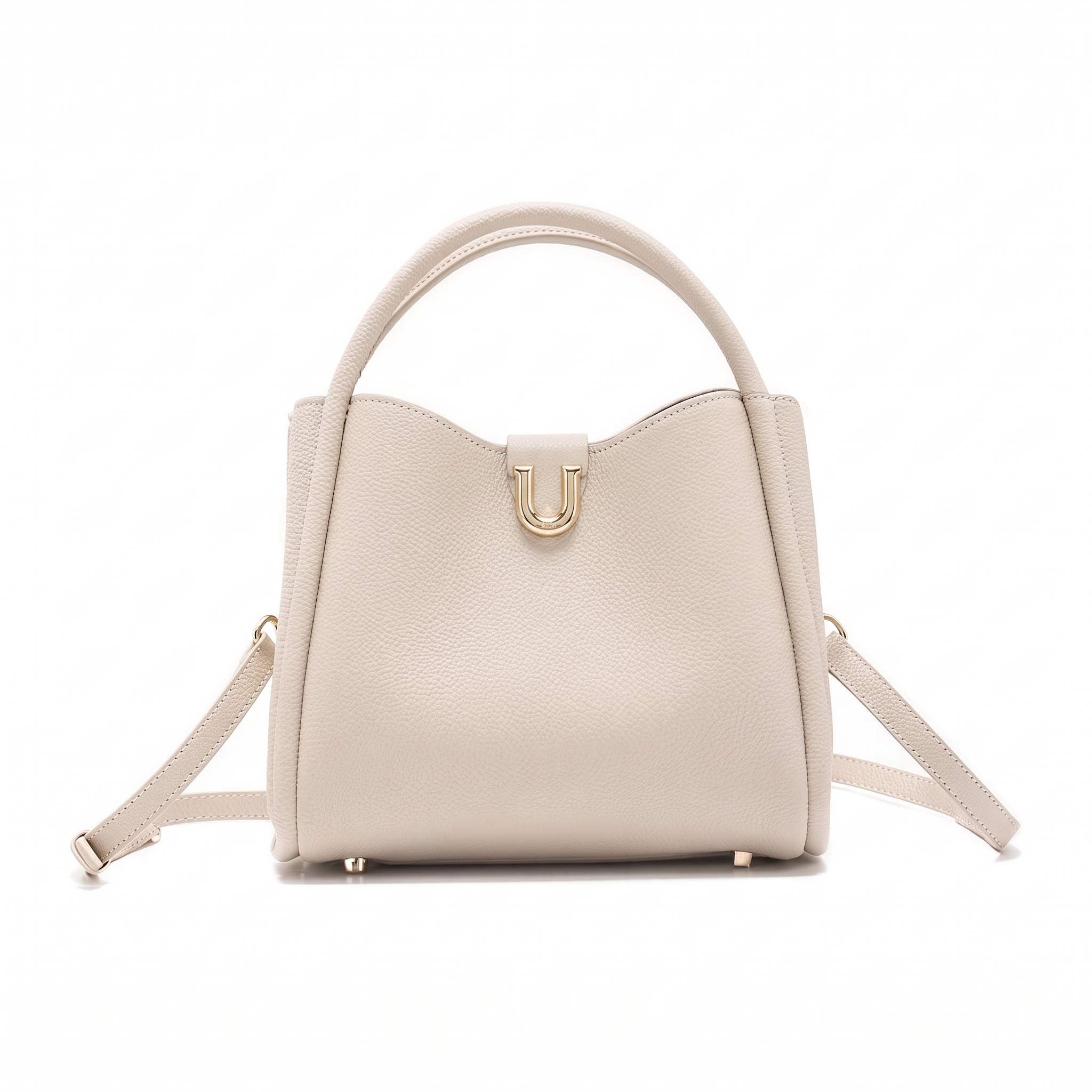 Sac CLARA blanc en cuir, vue de face