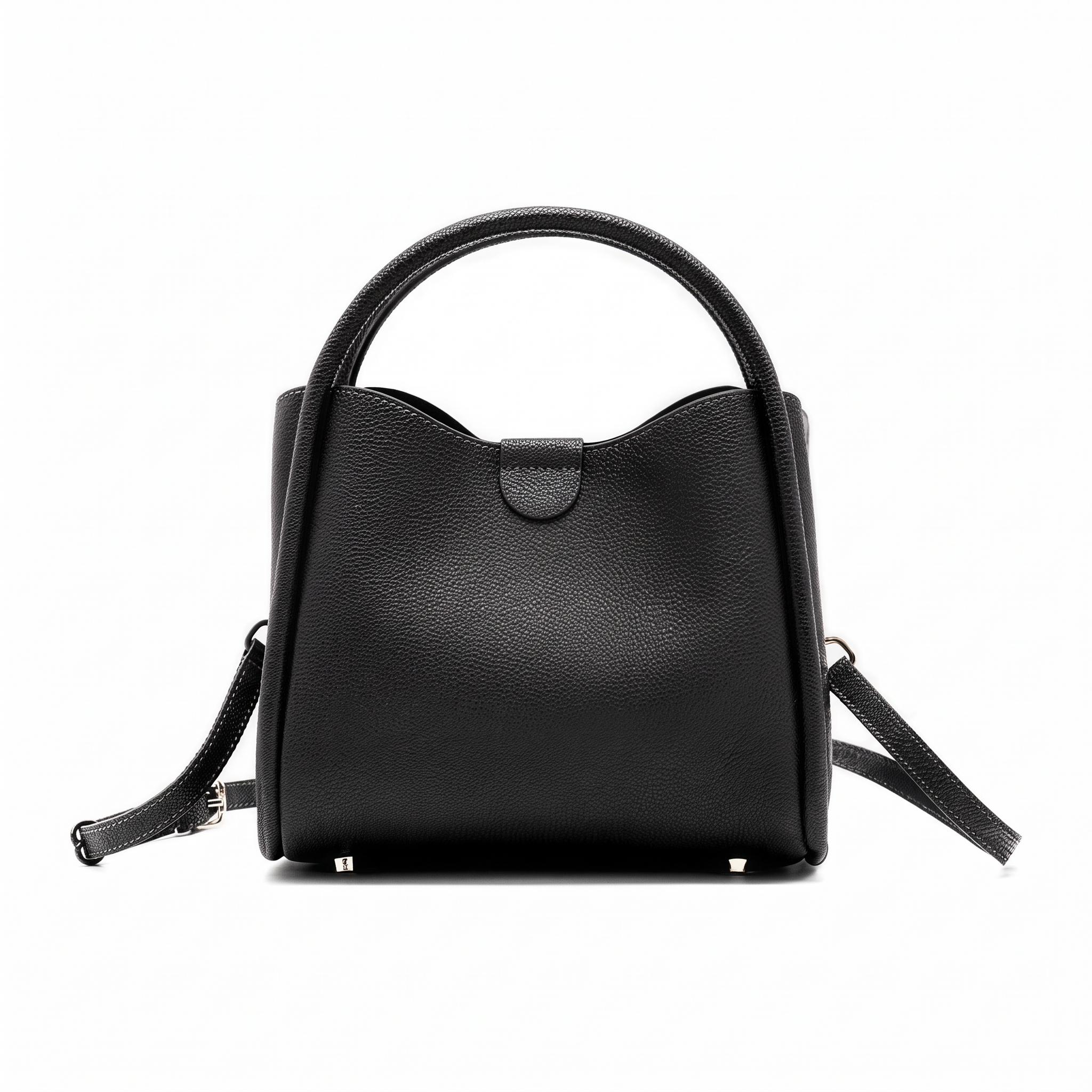 Sac CLARA noir en cuir, vue de face