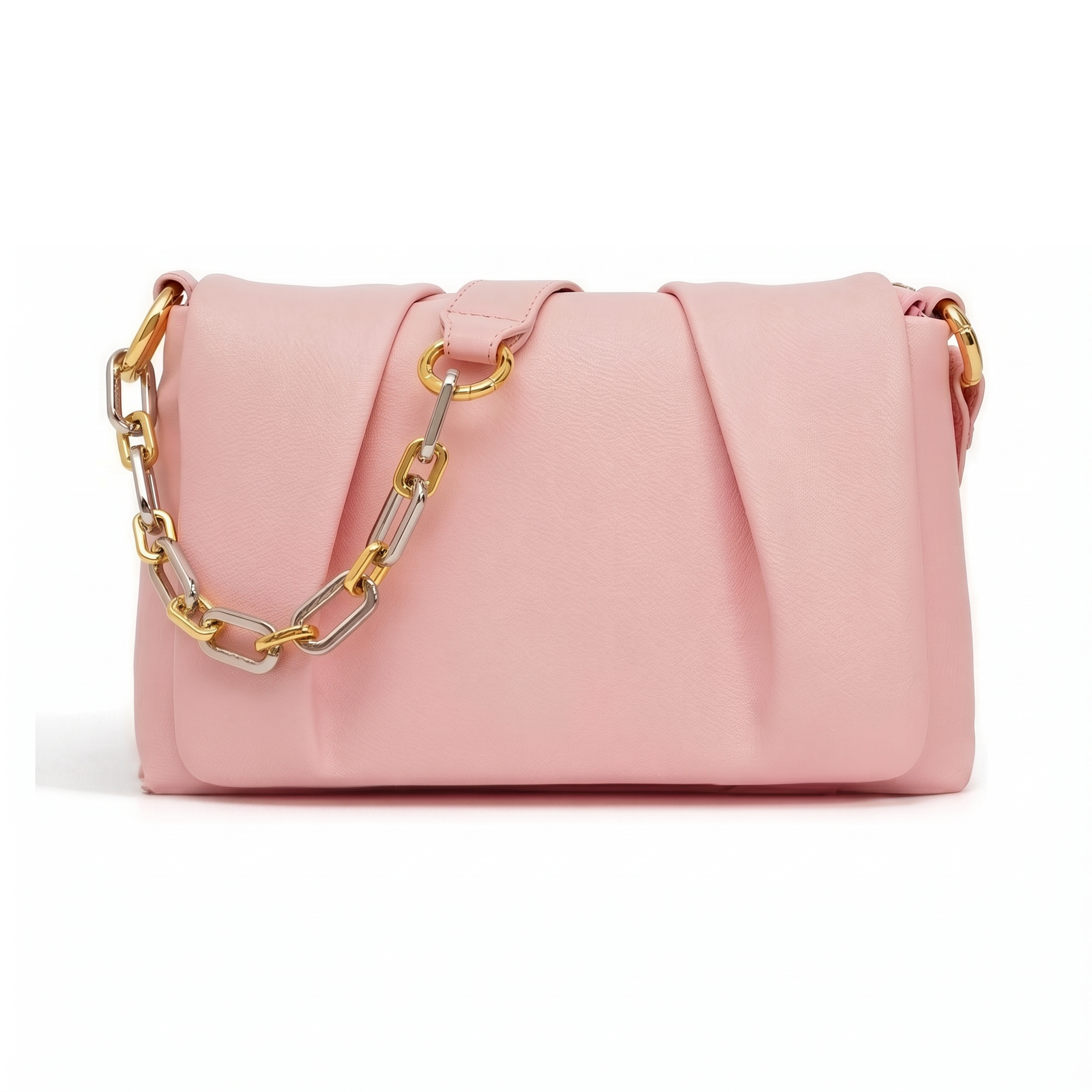 Sac EMY rose en cuir, vue de face