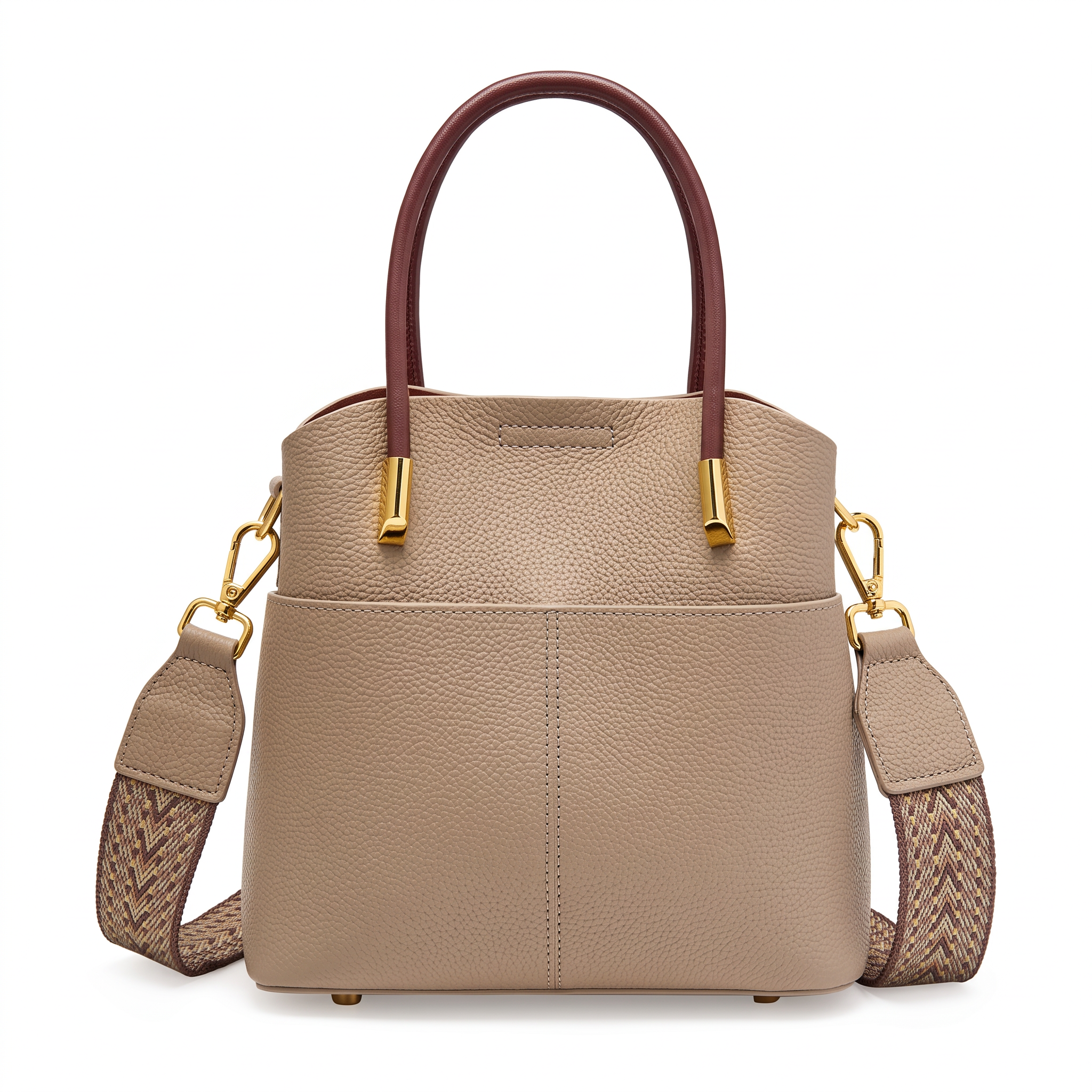 Sac GABBI beige en cuir, vue de face