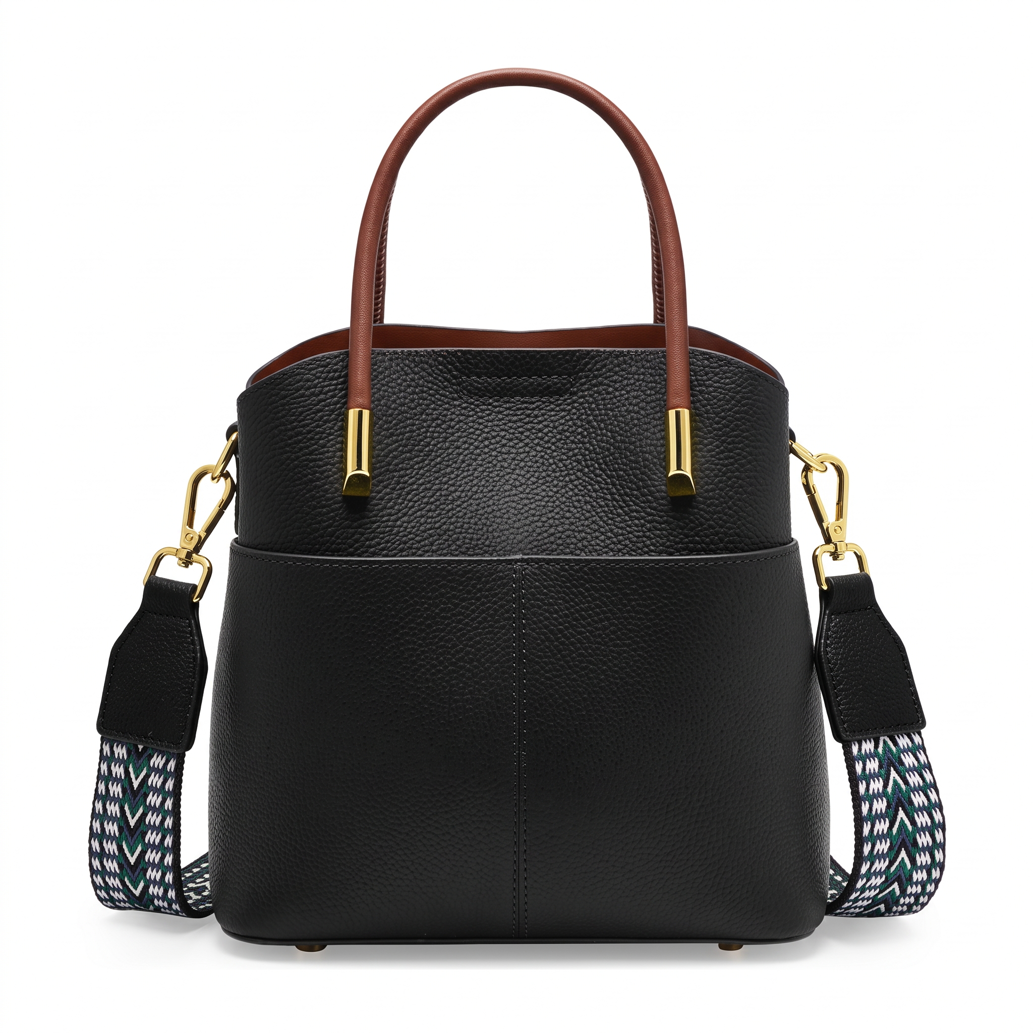 Sac GABBI noir en cuir, vue de face