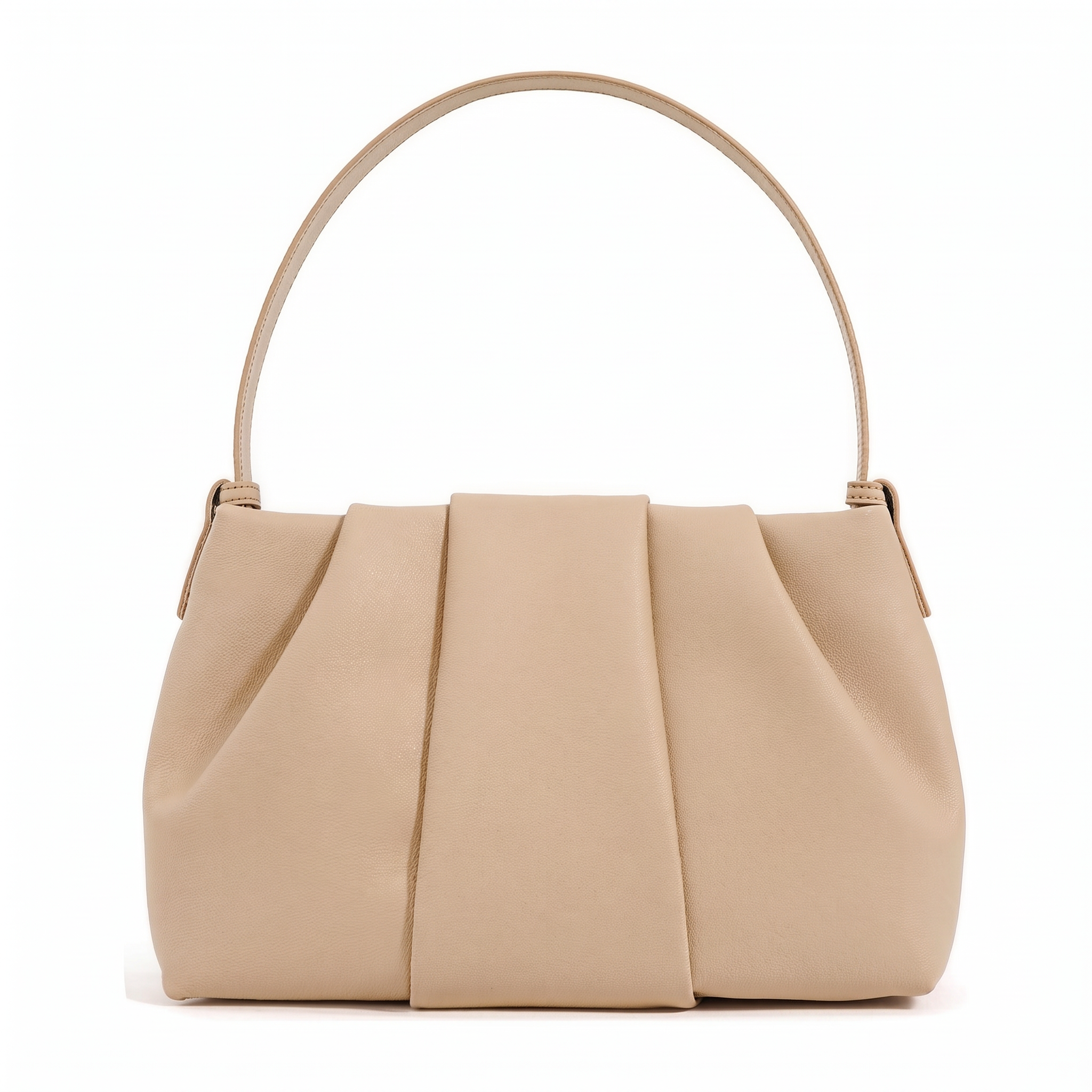 Sac JADE beige en cuir, vue de face