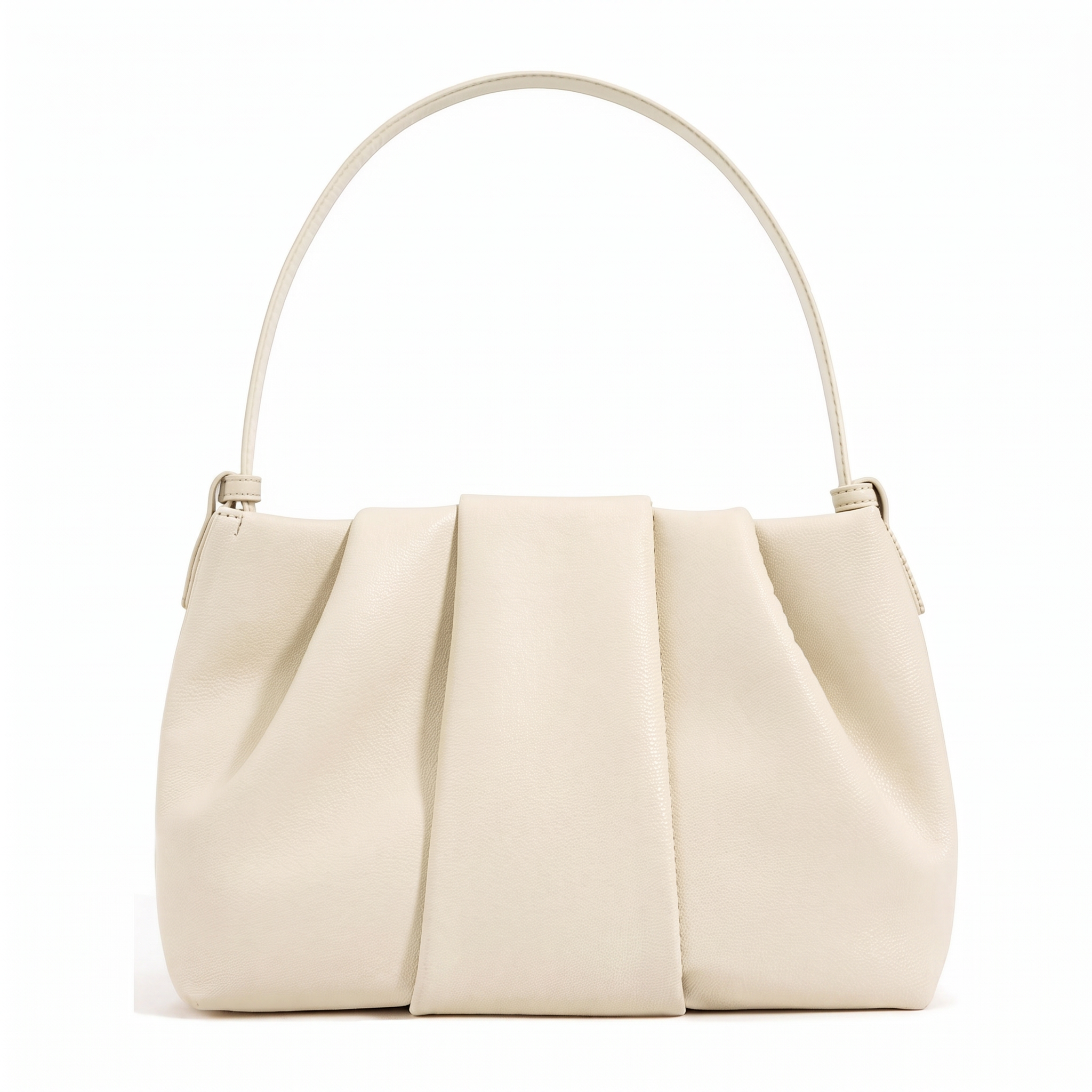 Sac JADE blanc en cuir, vue de face