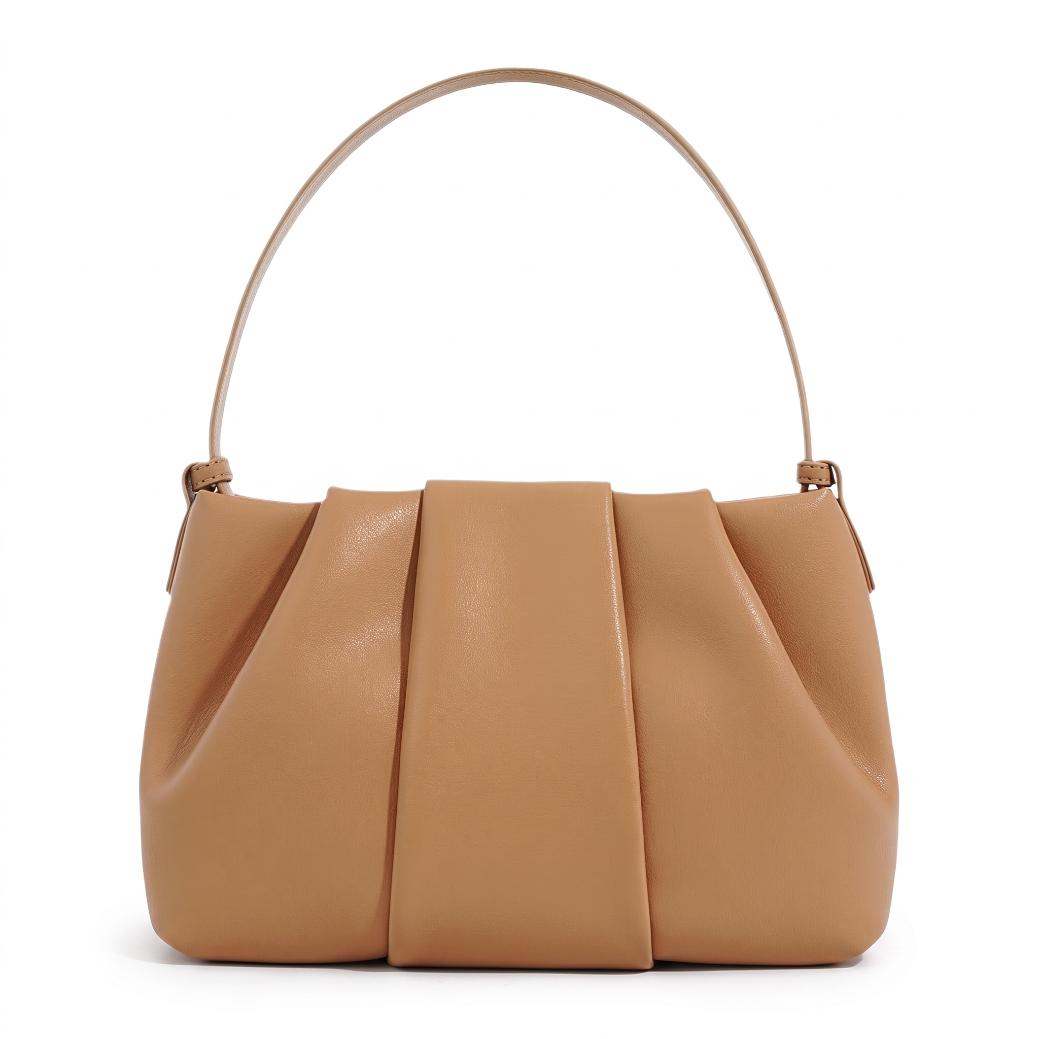 Sac JADE camel en cuir, vue de face