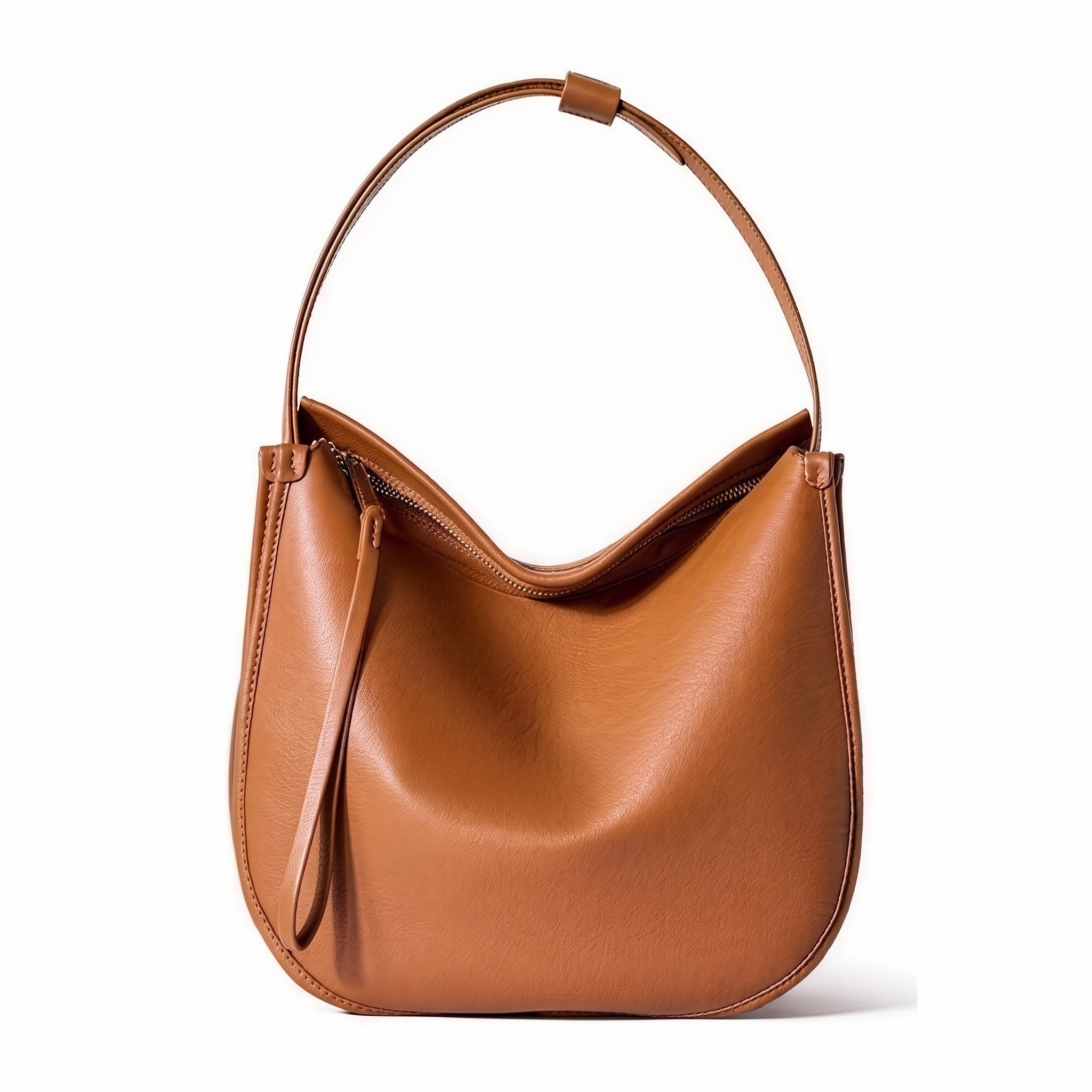 Sac JANY camel en cuir, vue de face
