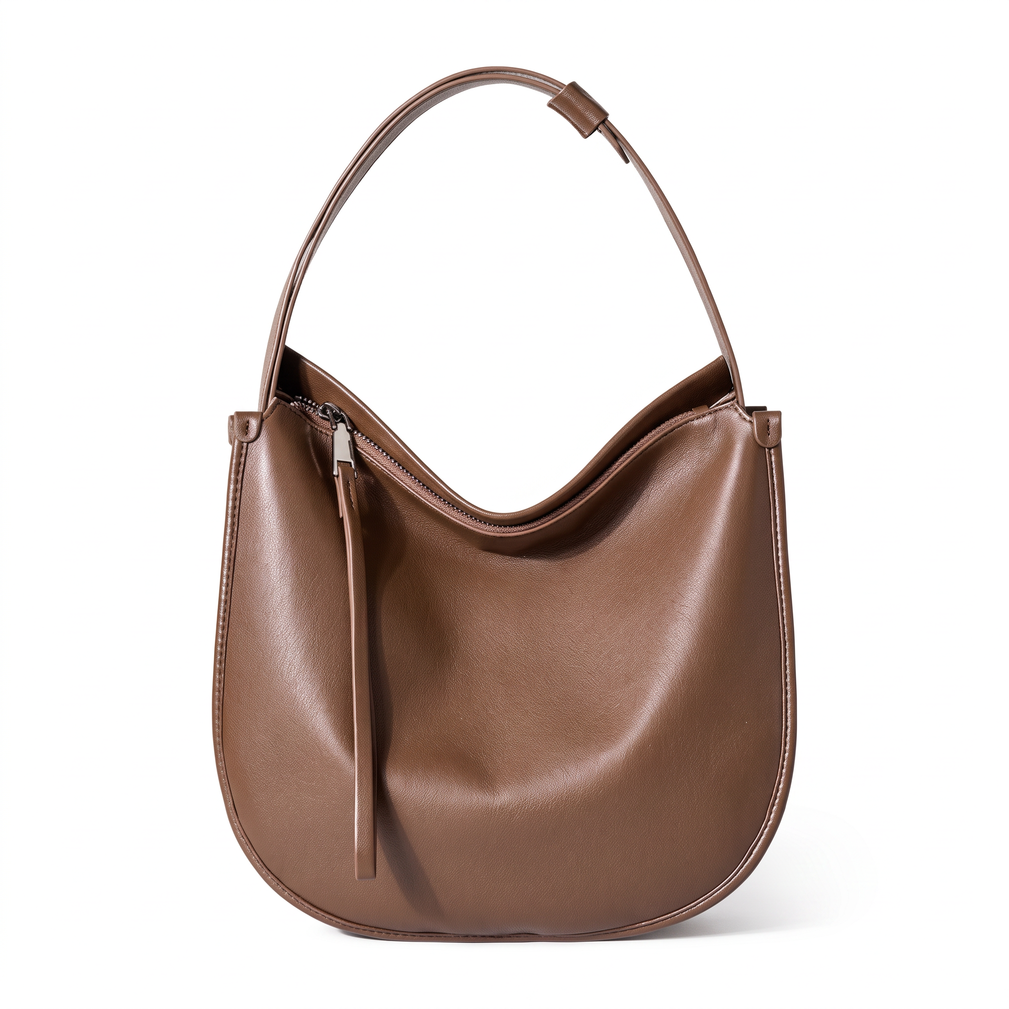 Sac JANY marron en cuir, vue de face