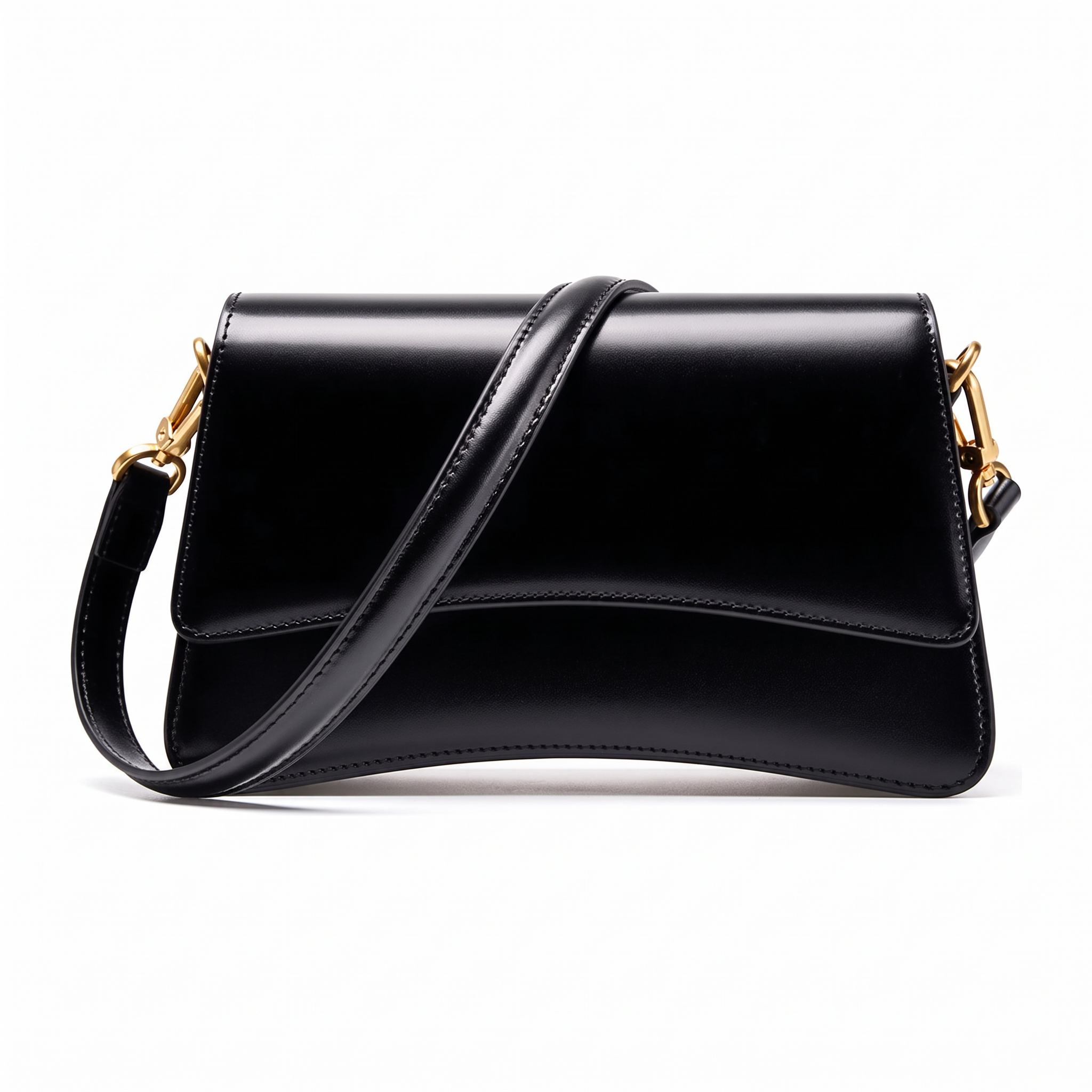 Sac LADY'S noir en cuir, vue de face