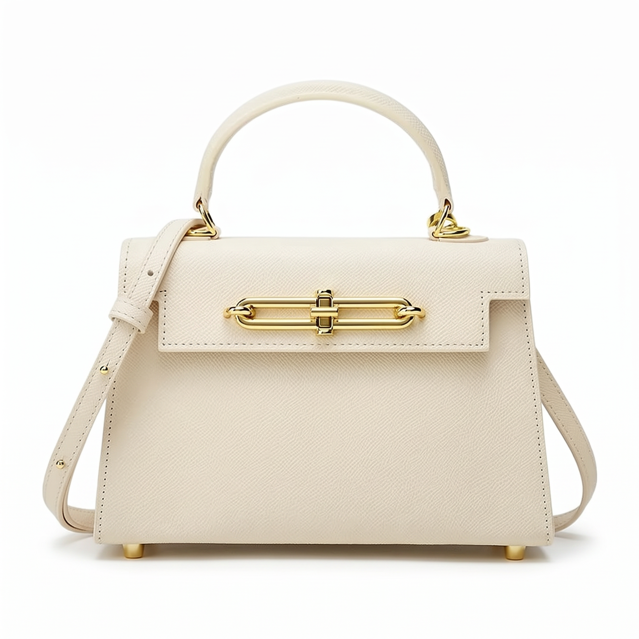 Sac LANA blanc en cuir, vue de face