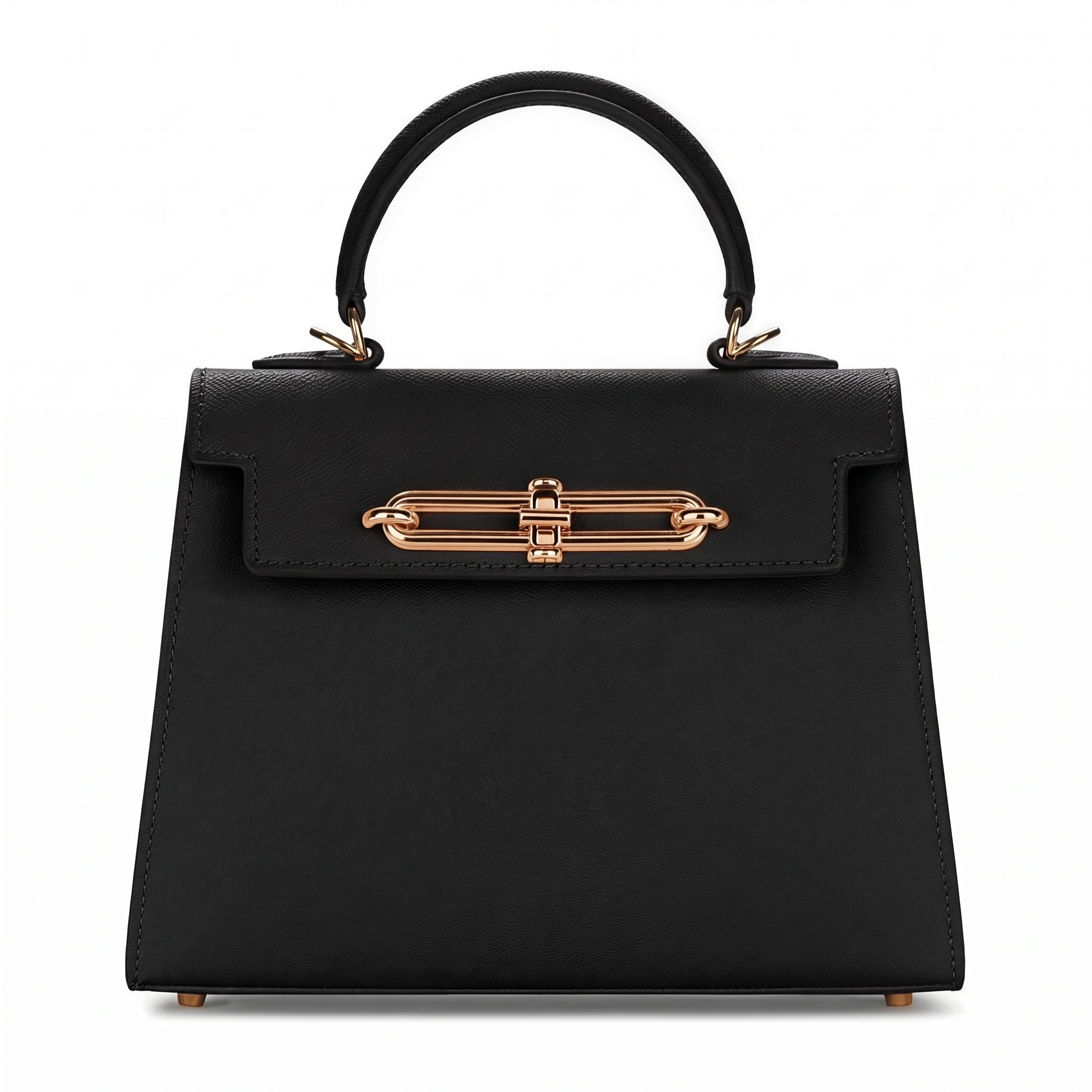Sac LANA noir en cuir, vue de face