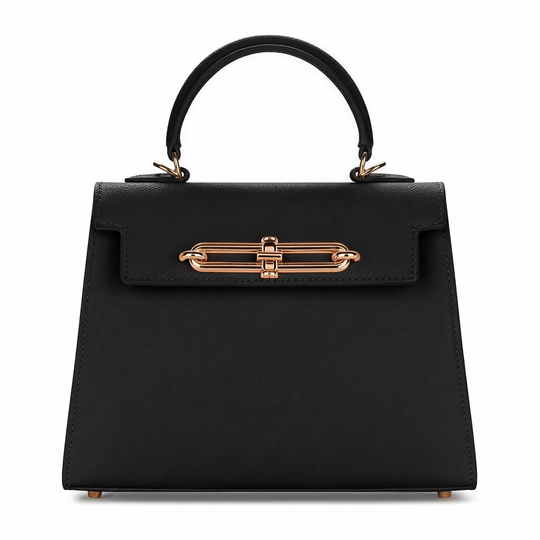Sac LANA noir en cuir, vue de face