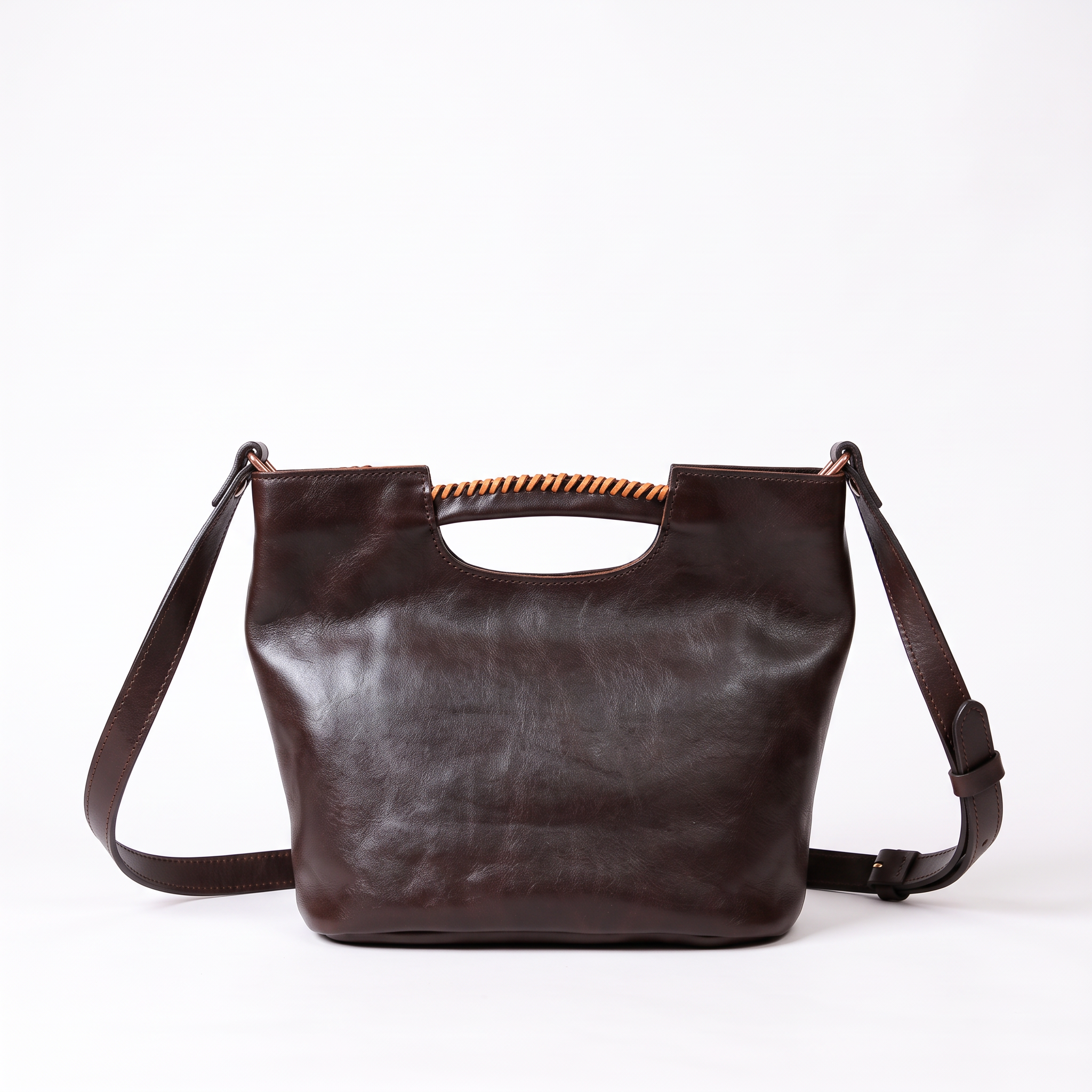 Sac LINA marron foncé, vue de face