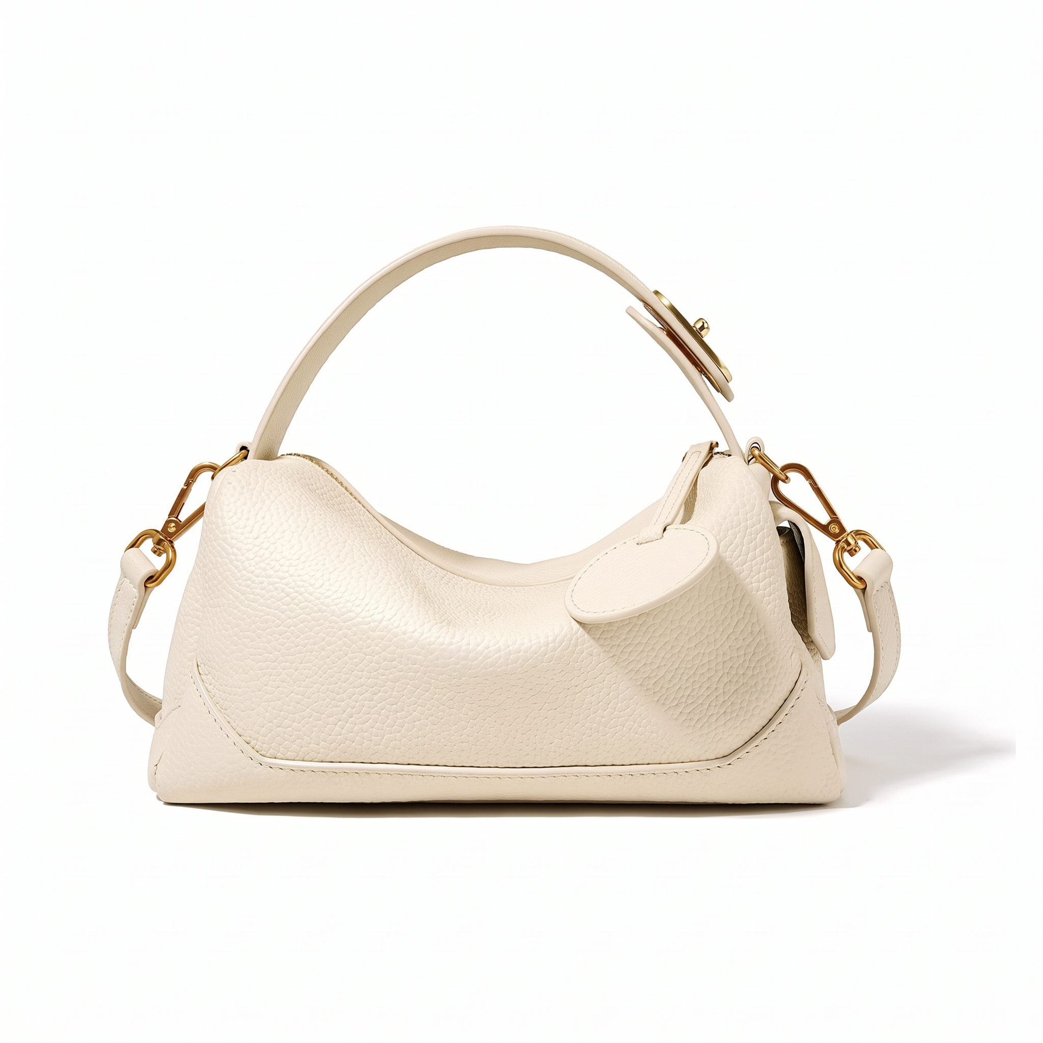 Sac LISA blanc en cuir, vue de face