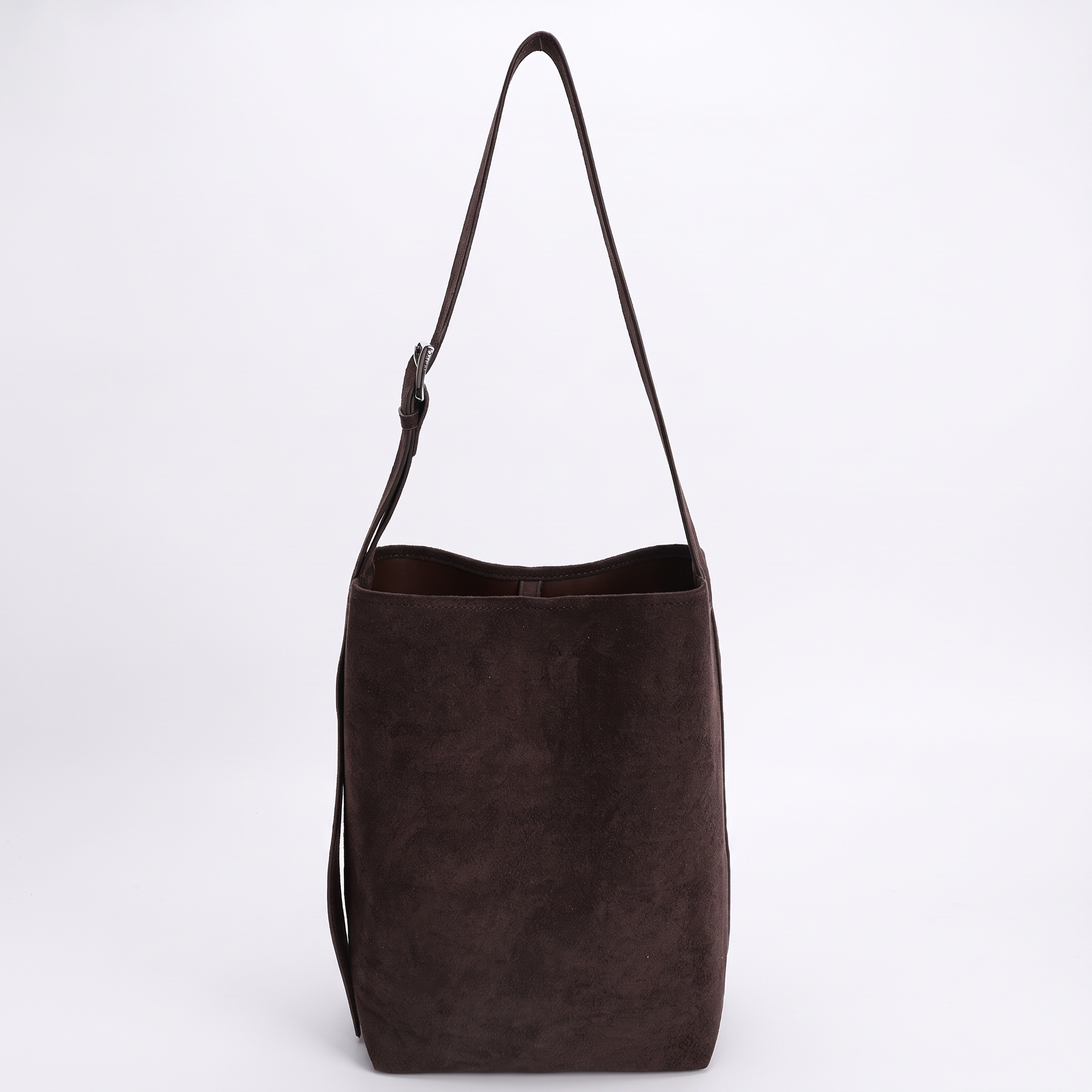 Sac seau LOUNA marron foncé, vue de face