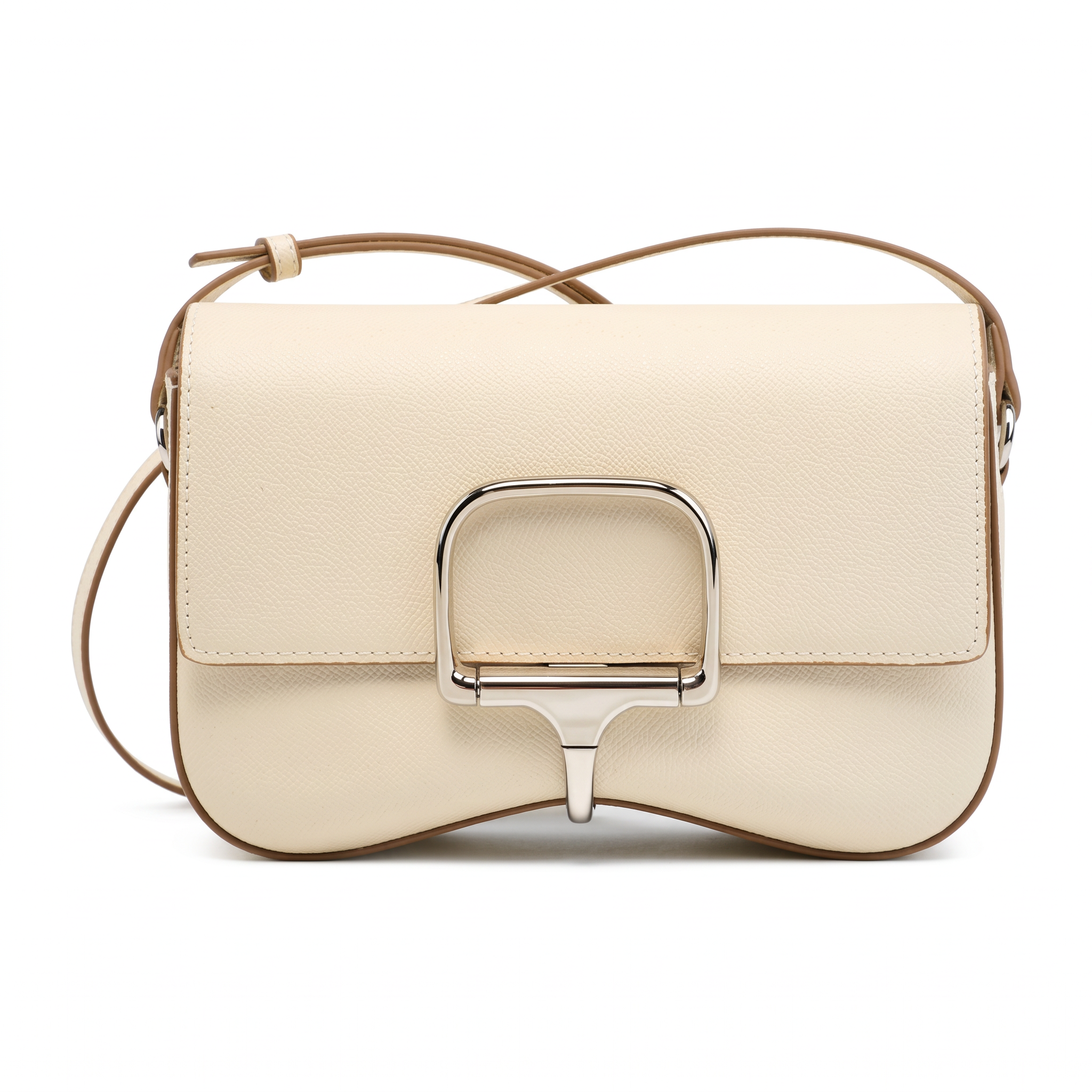 Sac LUMIA blanc en cuir, vue de face