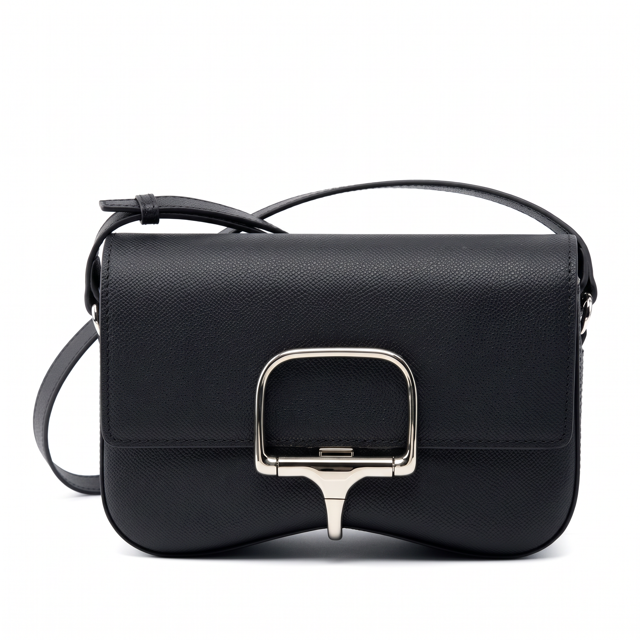 Sac LUMIA noir en cuir, vue de face