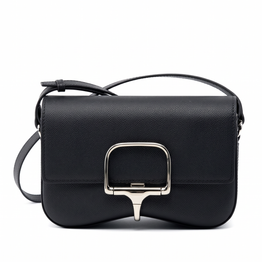 Sac LUMIA noir en cuir, vue de face