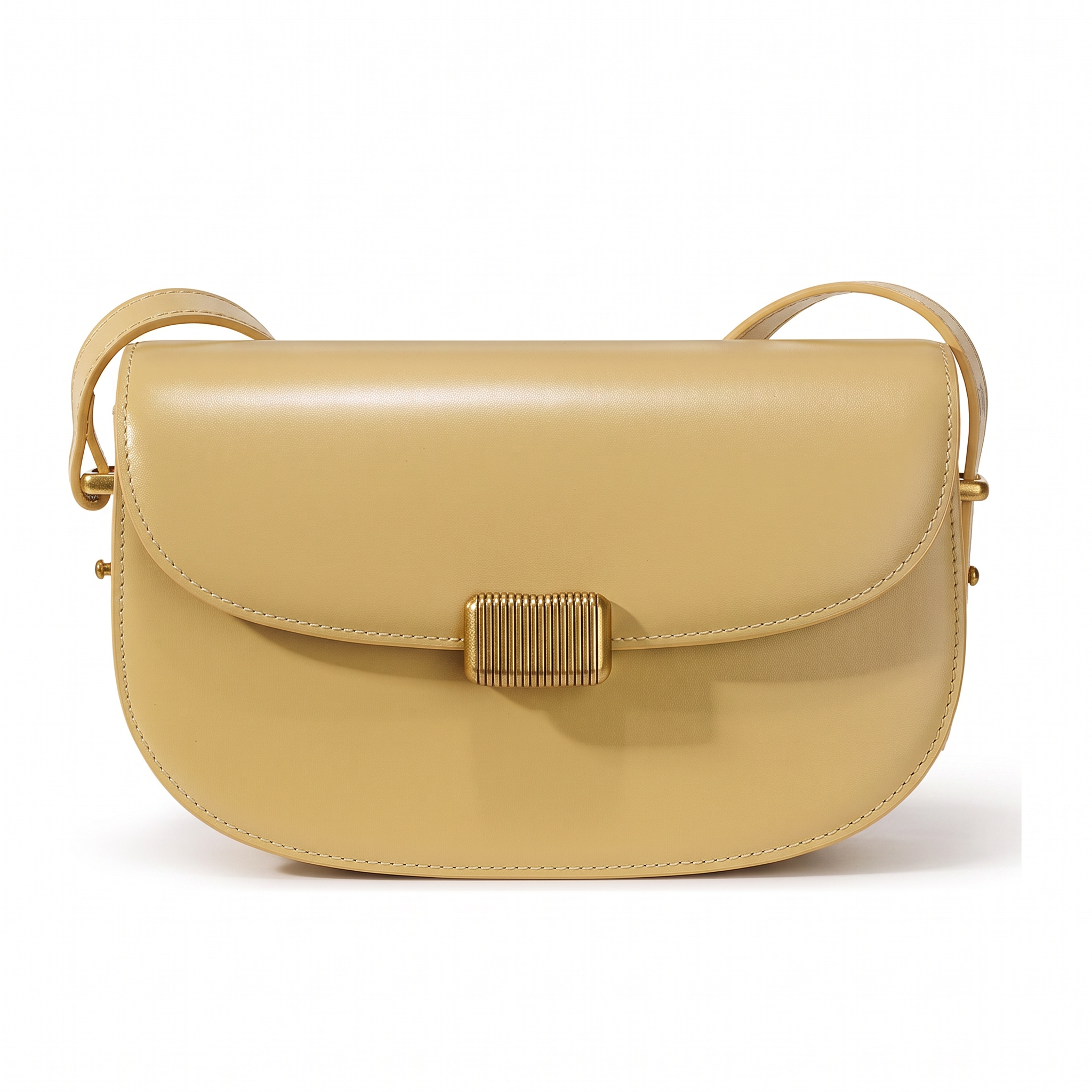 Sac MANAROLA beige en cuir, vue de face