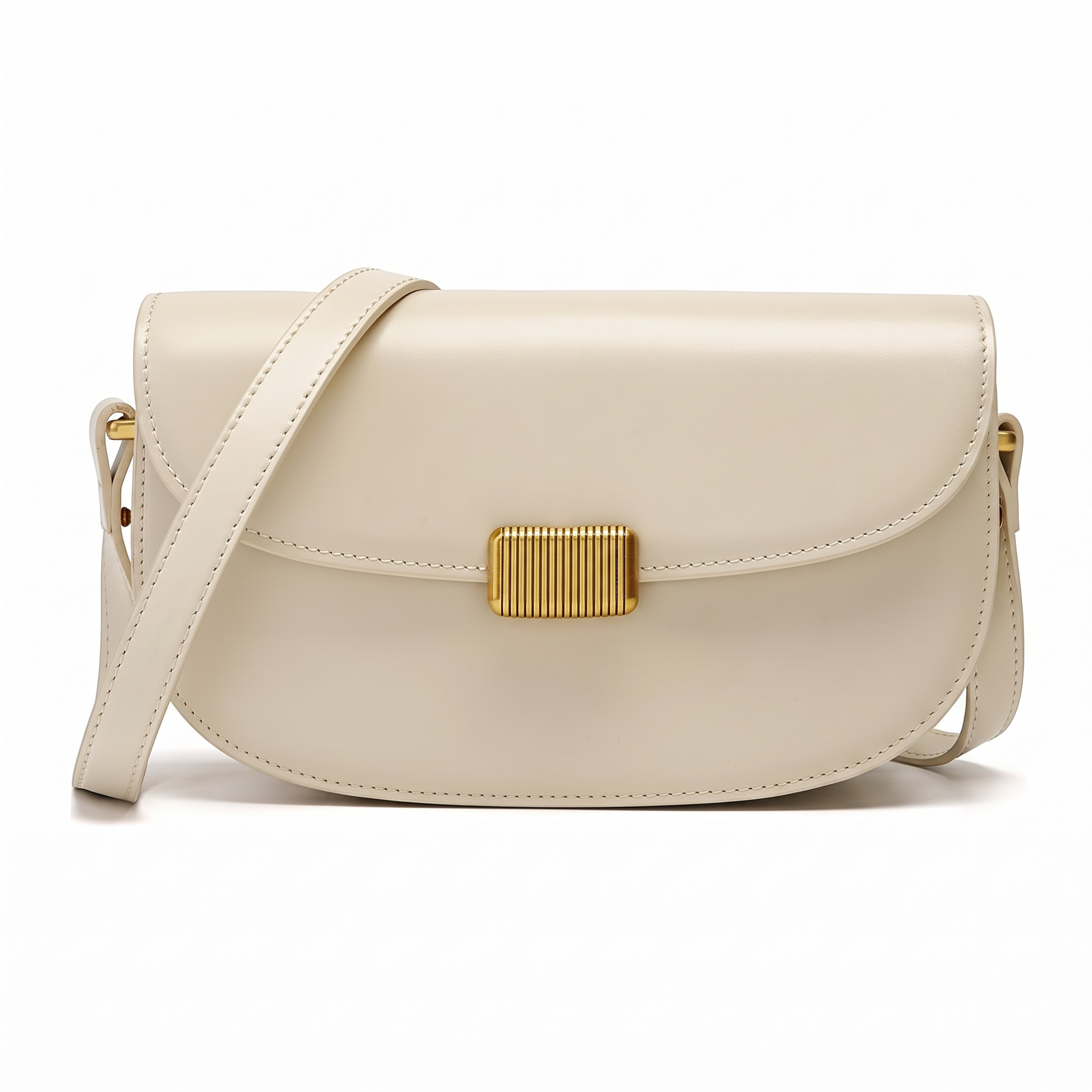 Sac MANAROLA blanc en cuir, vue de face