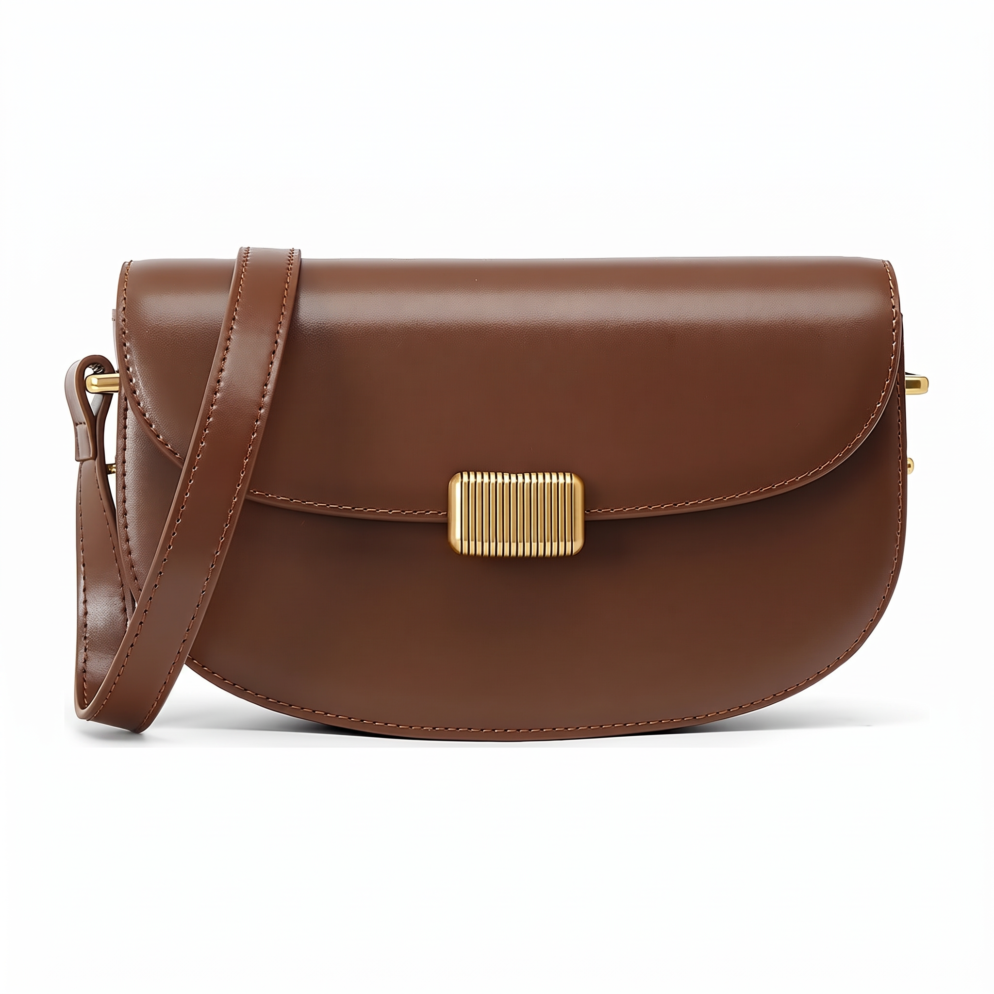 Sac MANAROLA marron en cuir, vue de face
