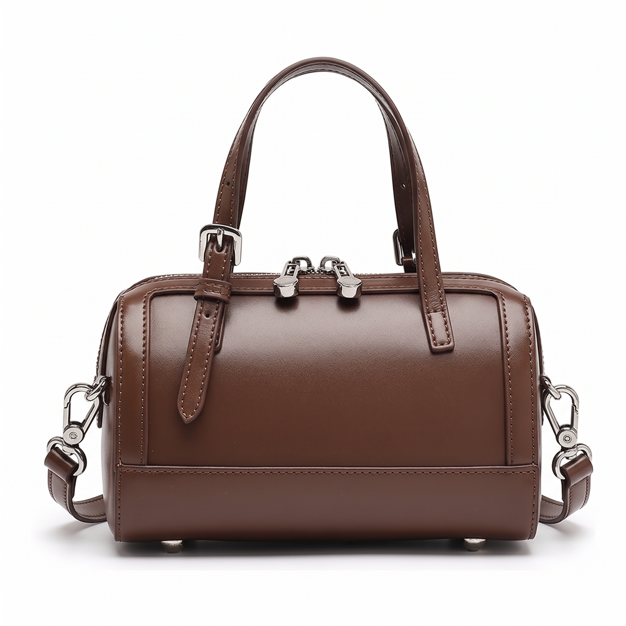 Sac MARGAUX marron en cuir, vue de face