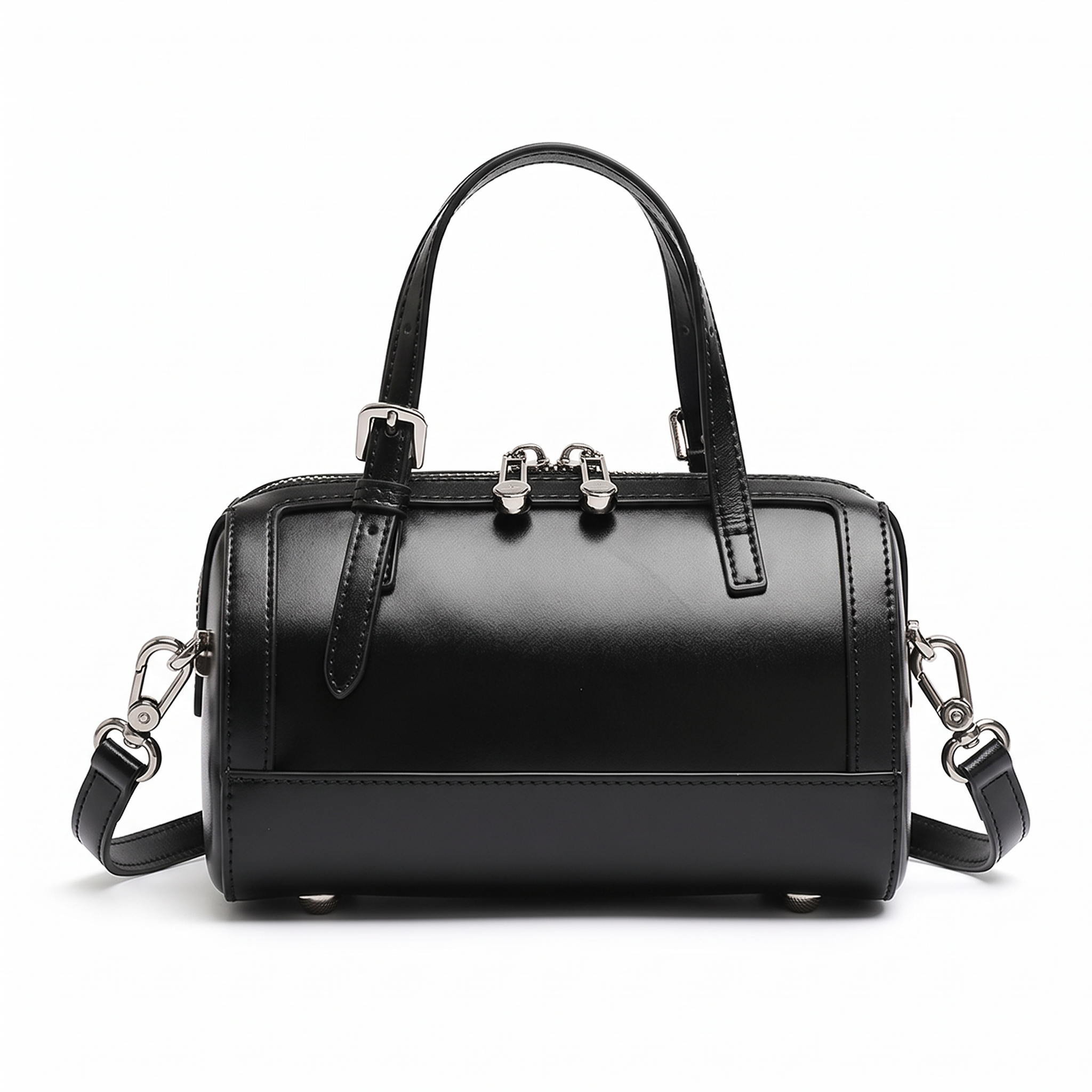 Sac MARGAUX noir en cuir, vue de face