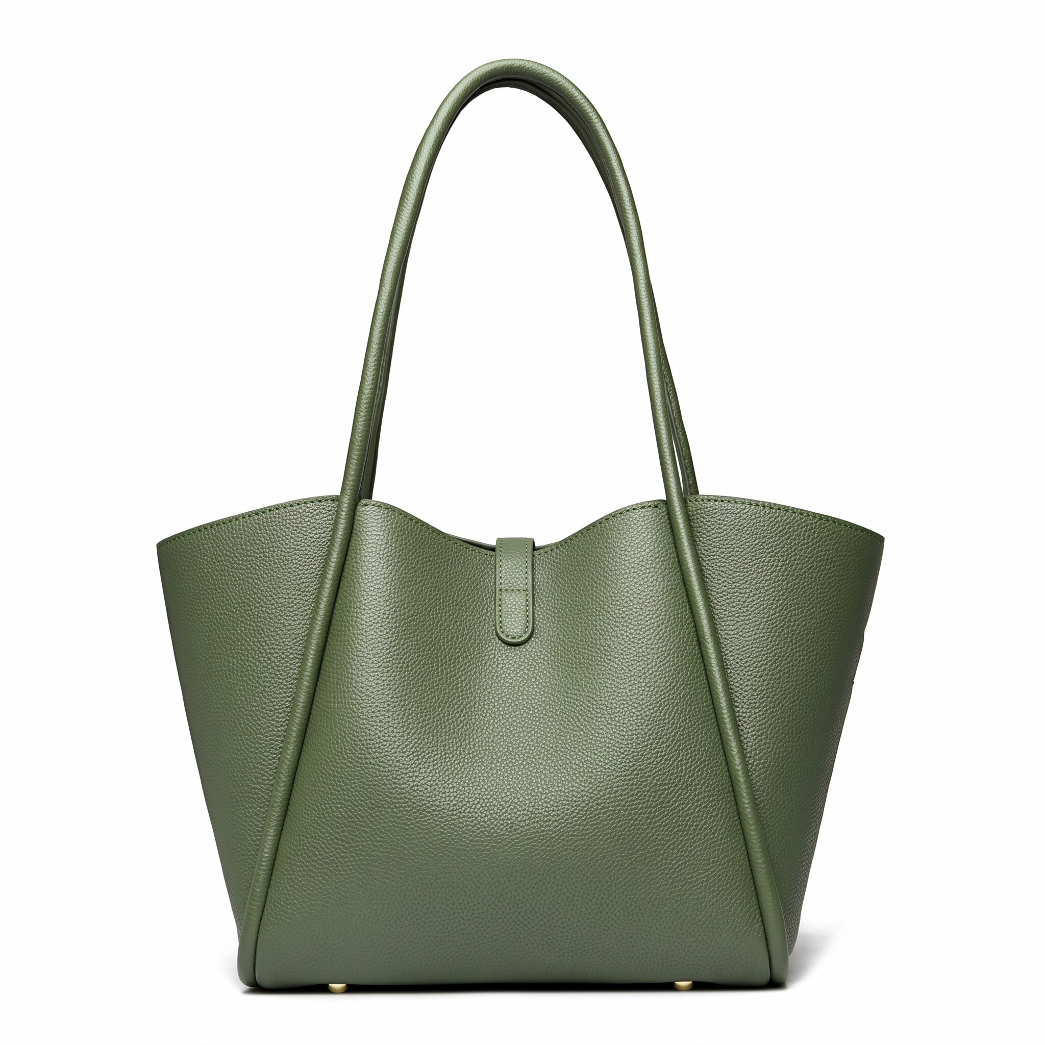 Sac cabas MARIANA vert sauge, vue de face