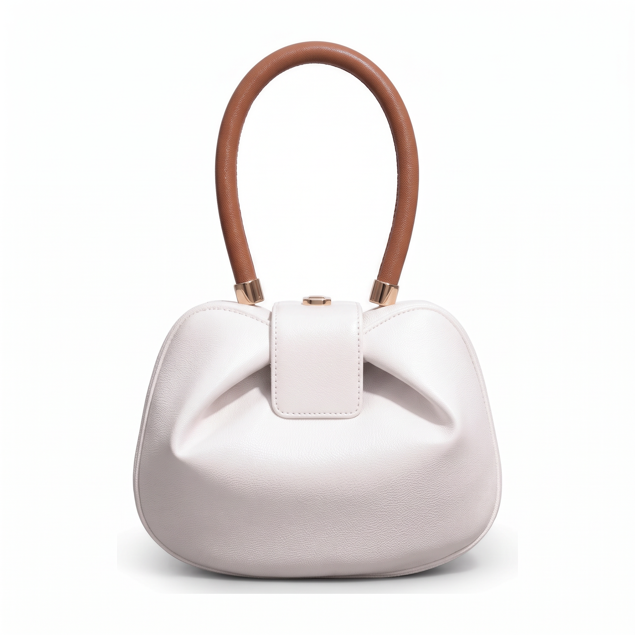 Sac MILAN SPRING blanc en cuir, vue de face